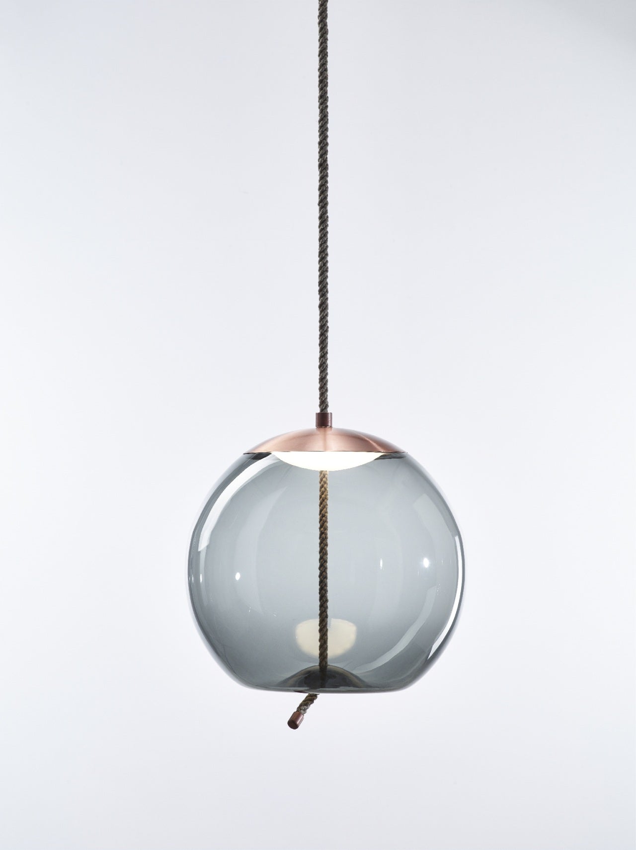 Wick hanging lamp - glass sphere