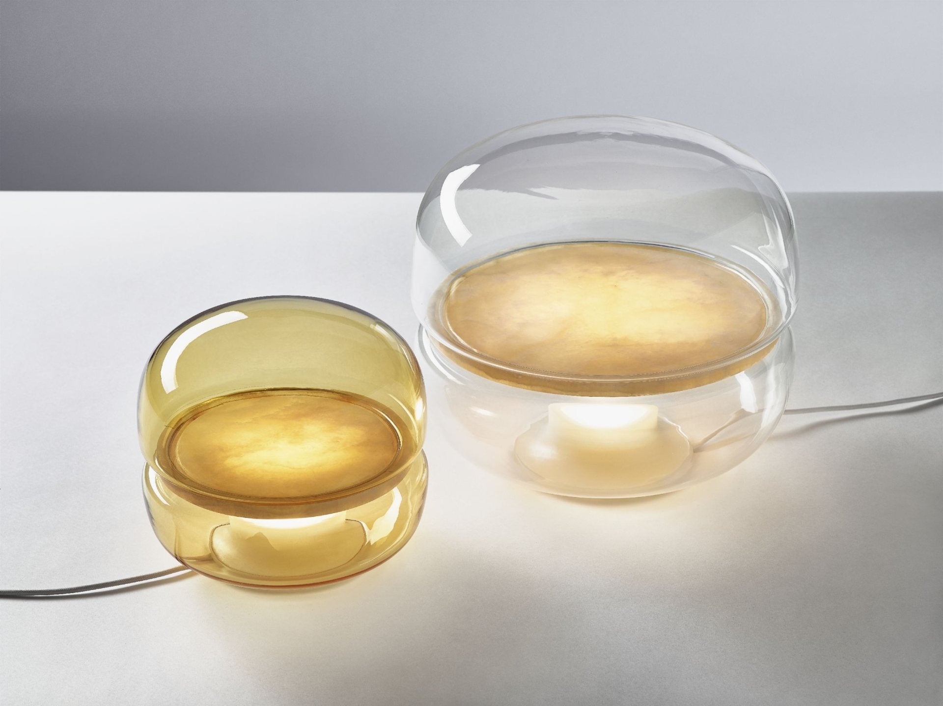 Macaron mini table lamp inflatable glass with onyx