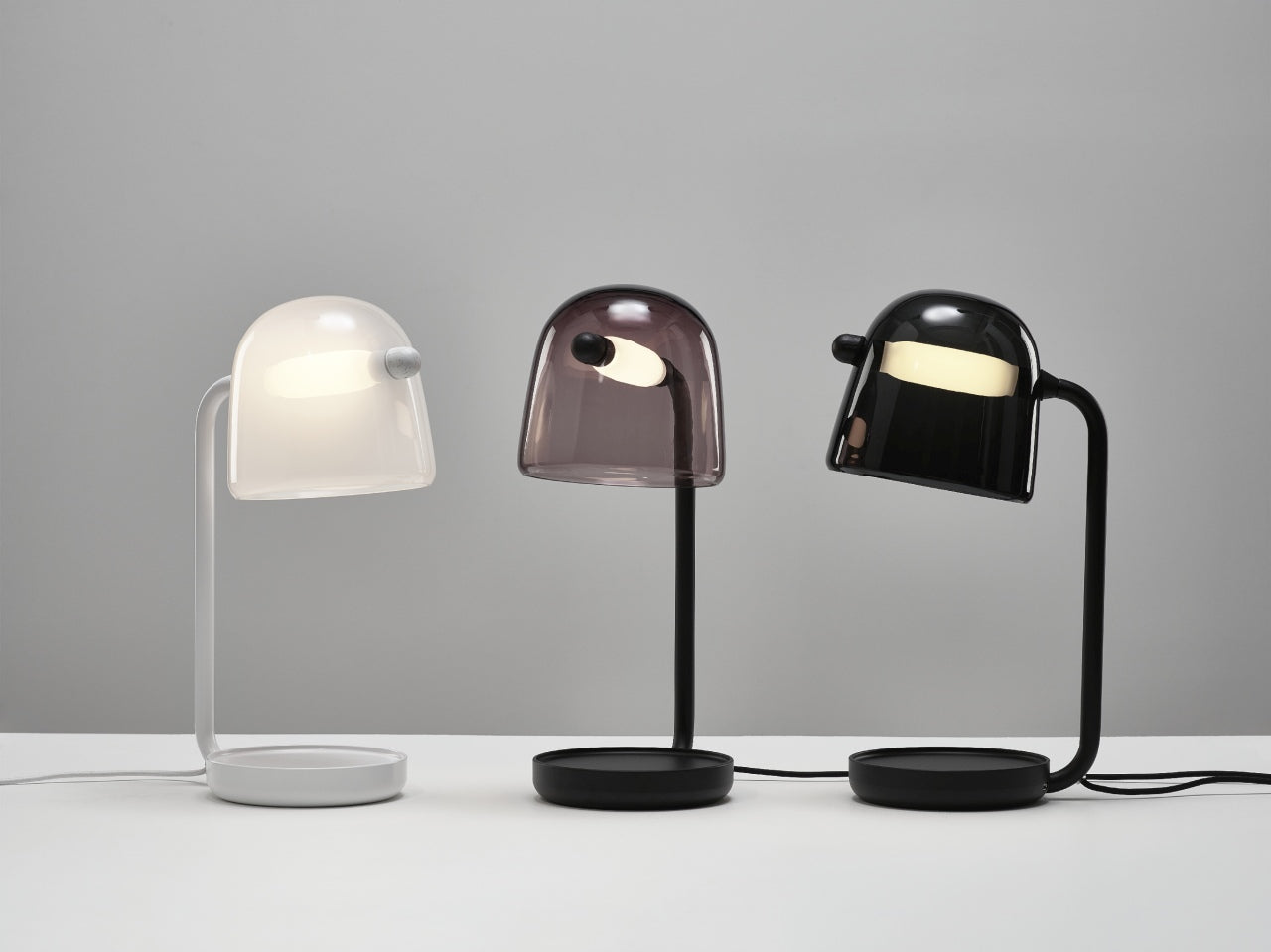 Table lamp is a white base