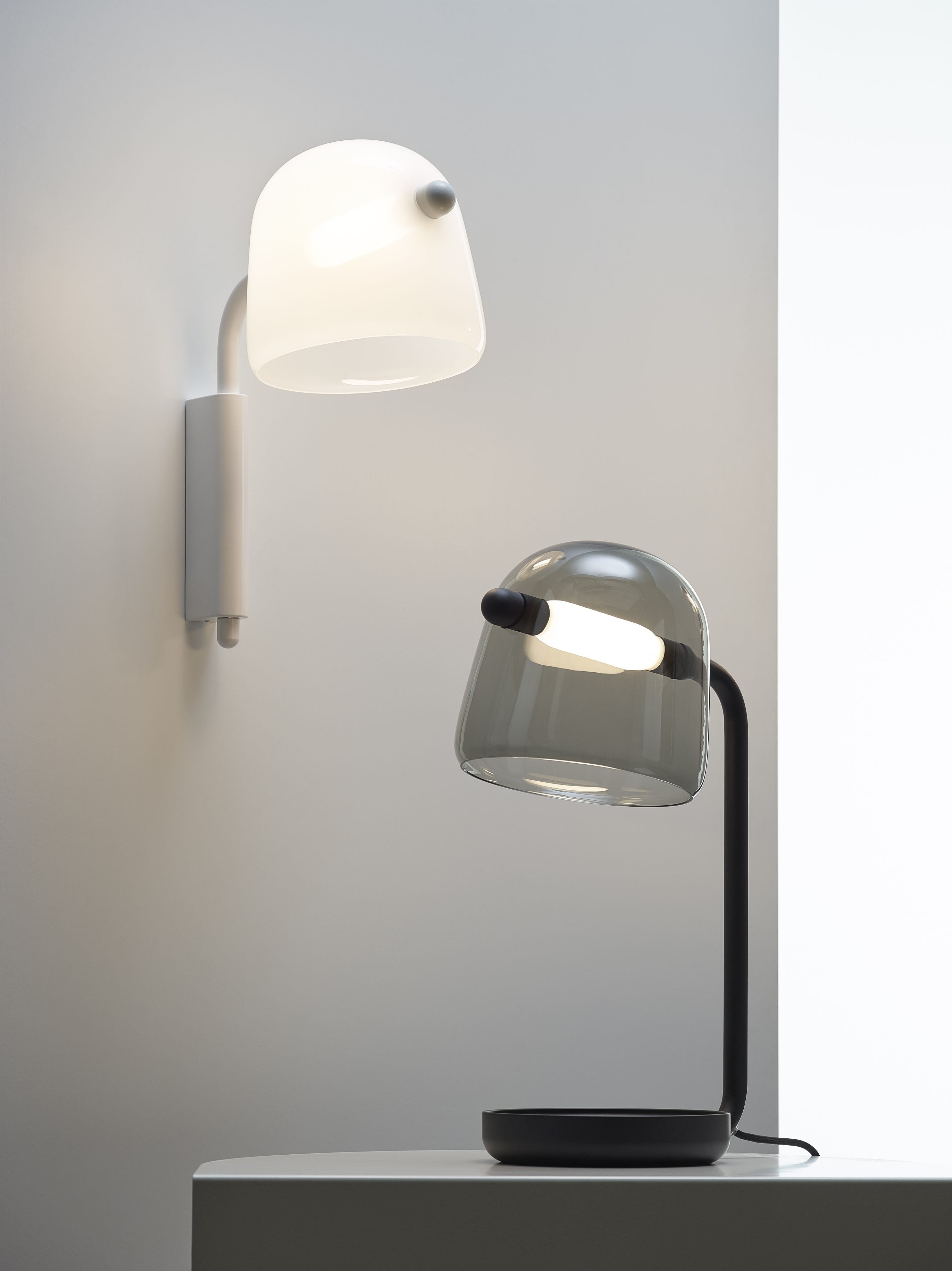 Wall lamp is a white base
