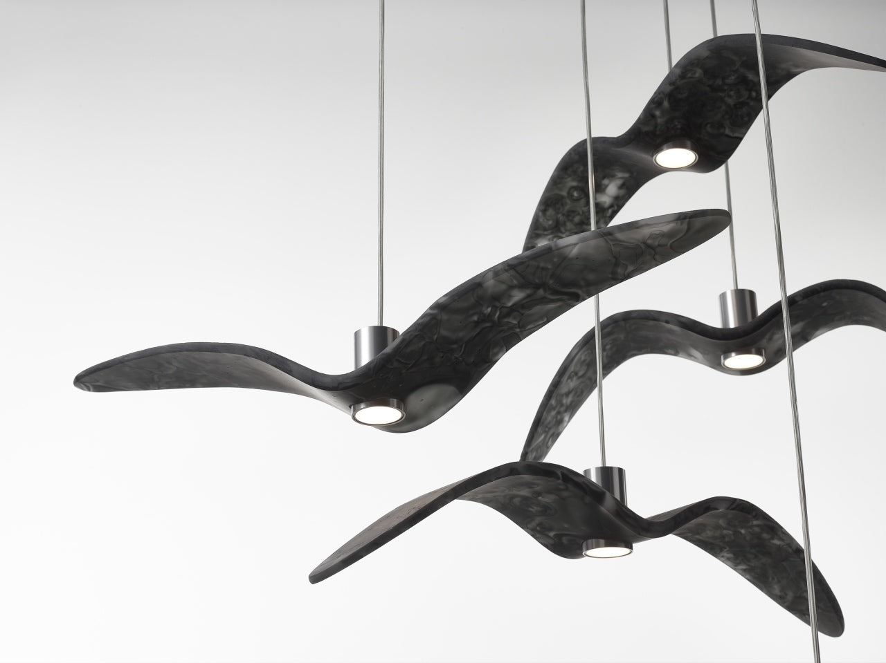 Hanging lamp Night birds glass