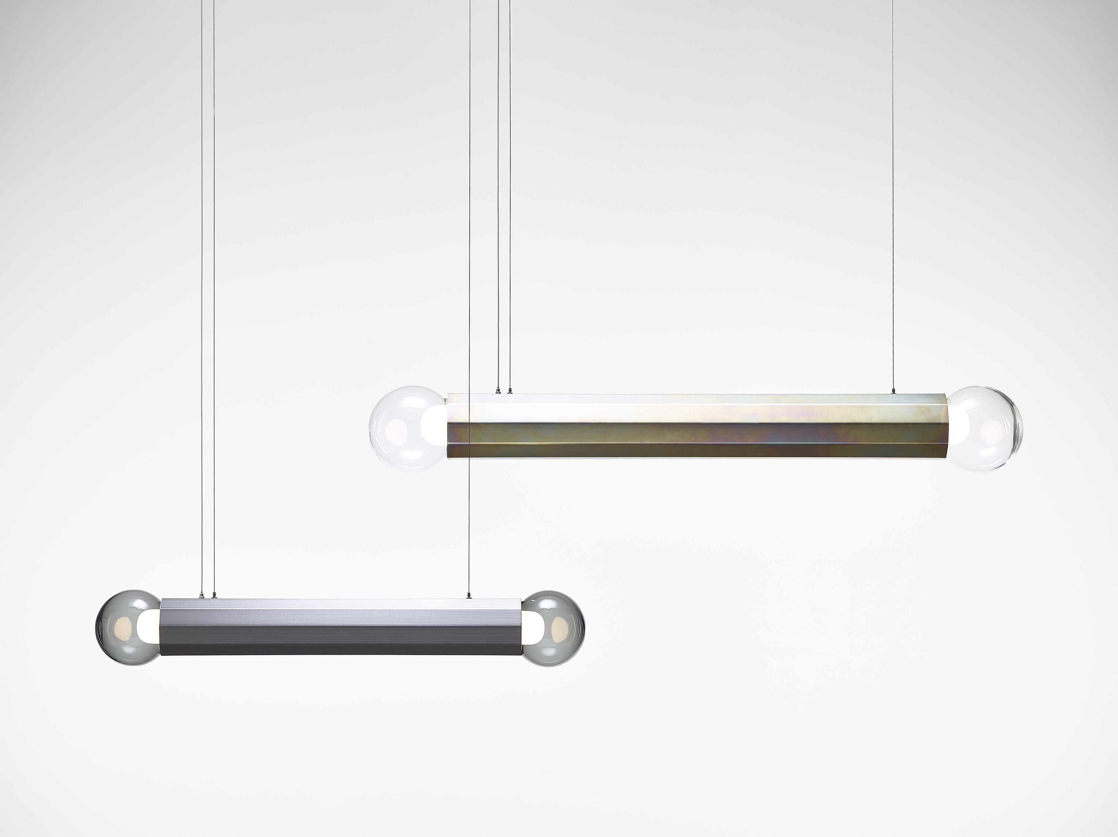 Prisma double hanging lamp metal luminaire