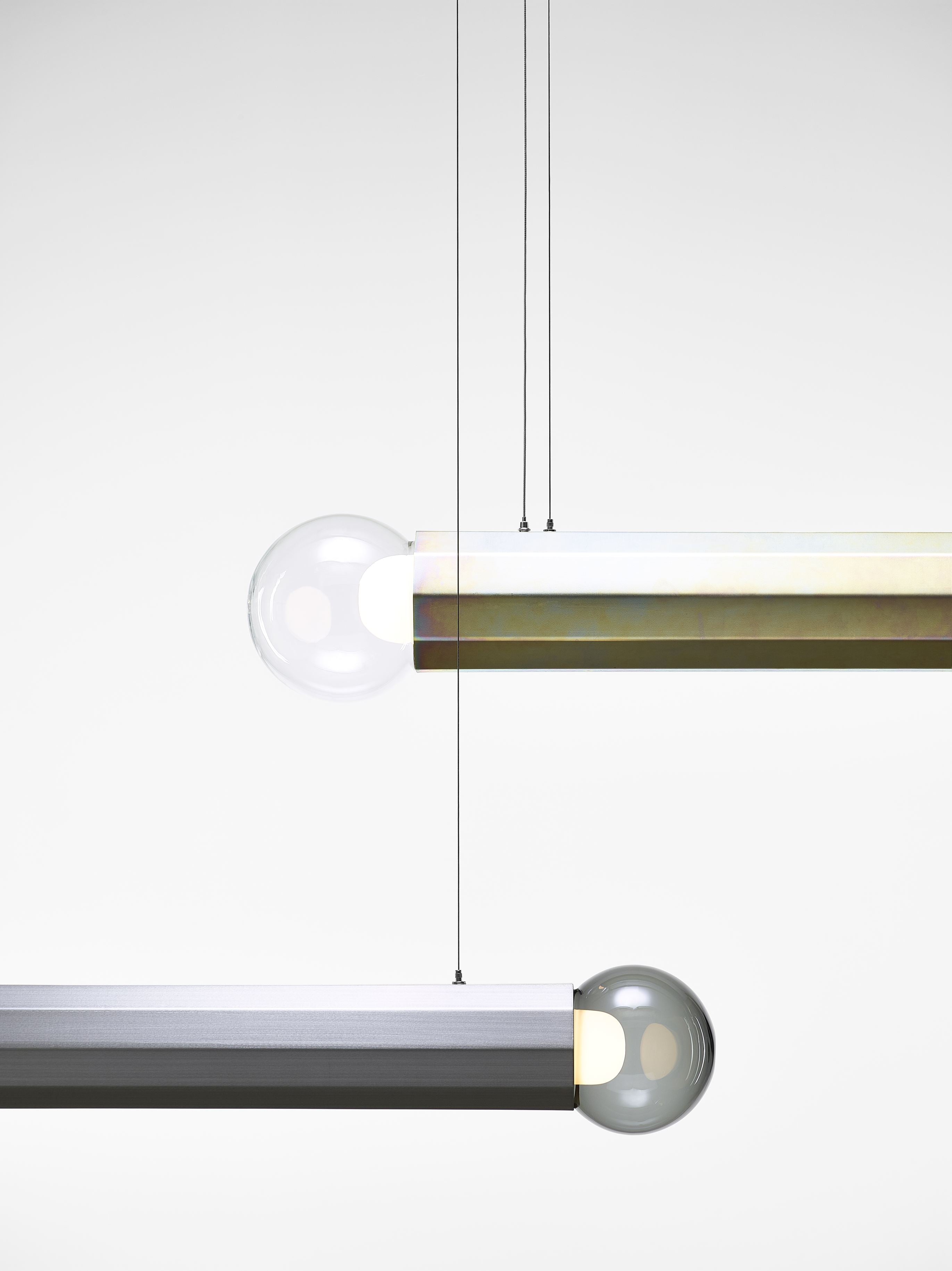 Prisma double hanging lamp metal luminaire