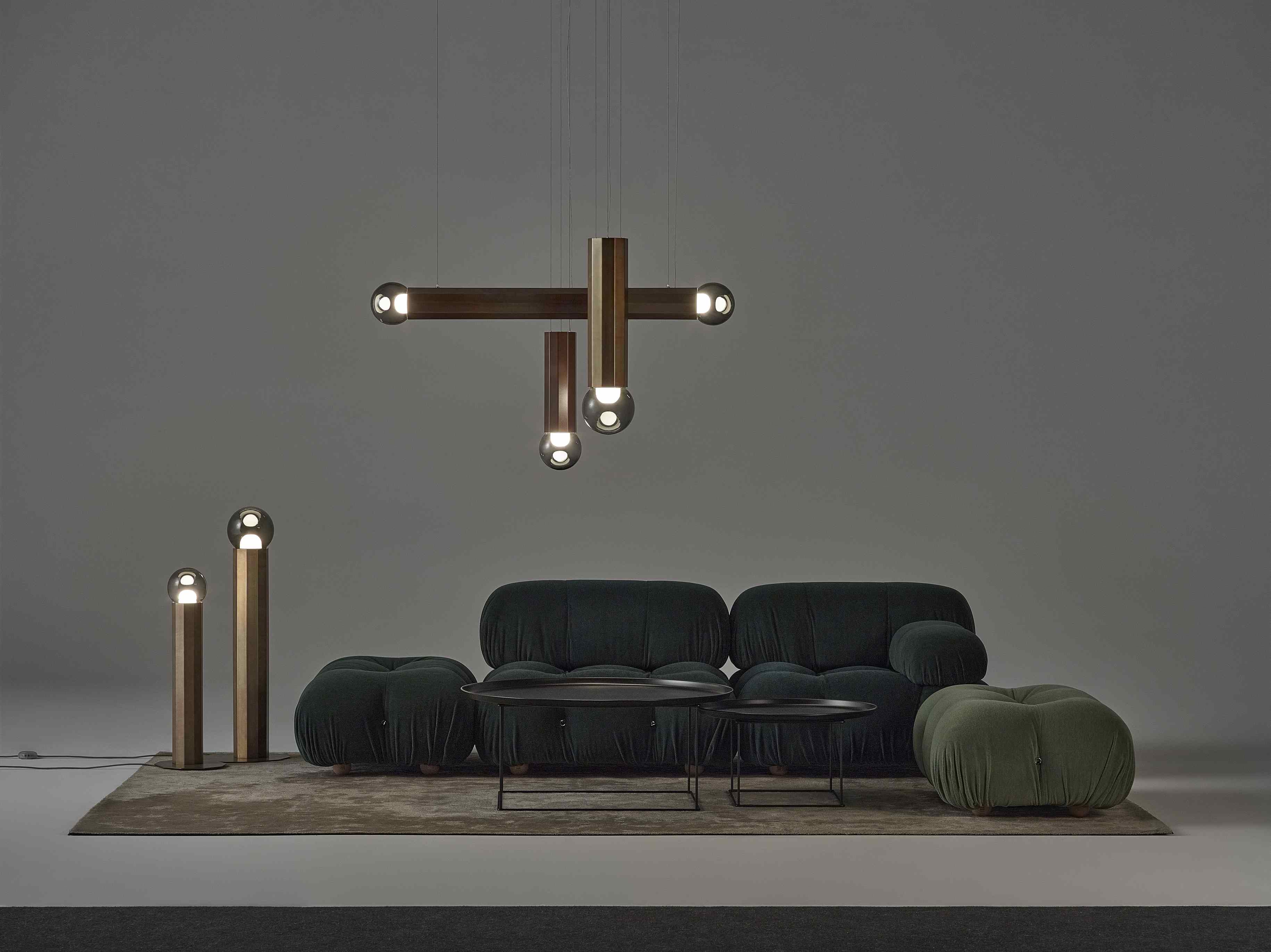 Prisma double hanging lamp metal luminaire