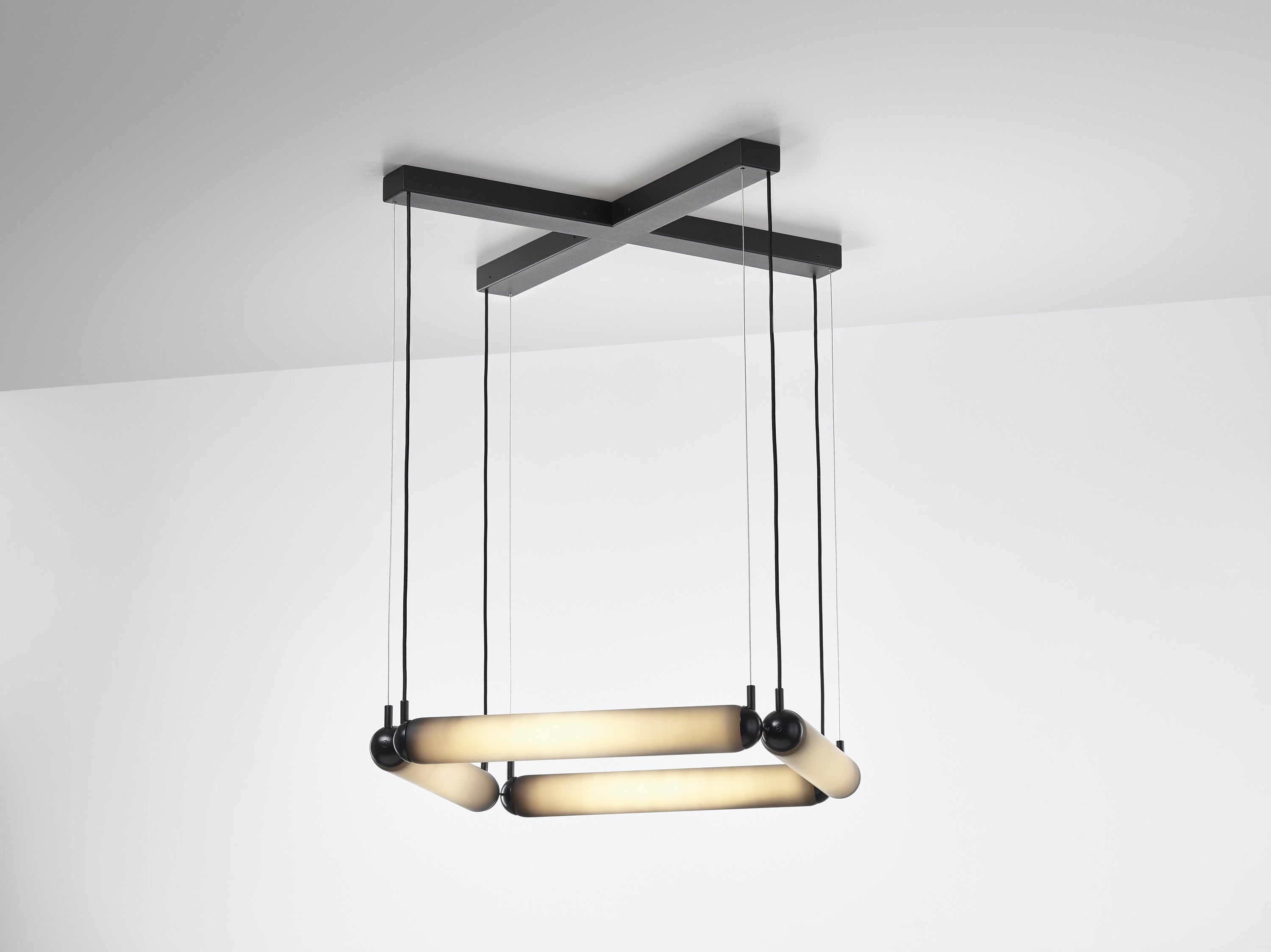 Puro Contour hanging lamp - Square Matte Glass