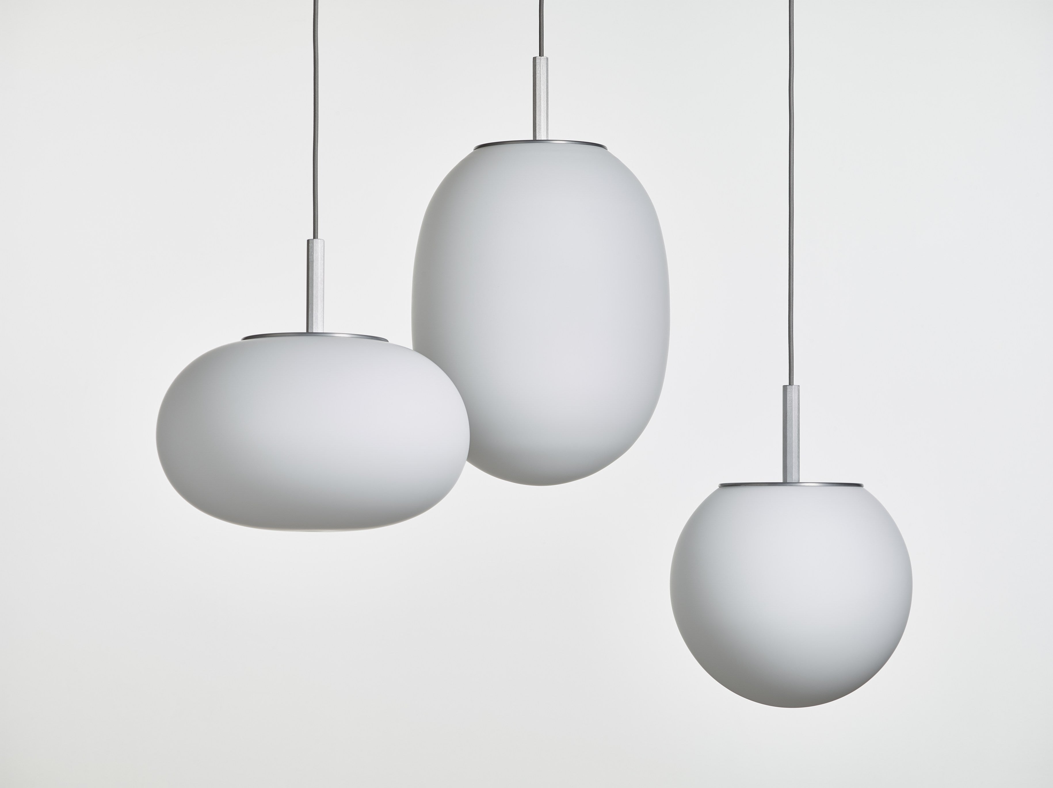 Hanging lamp Oval Matte Glass