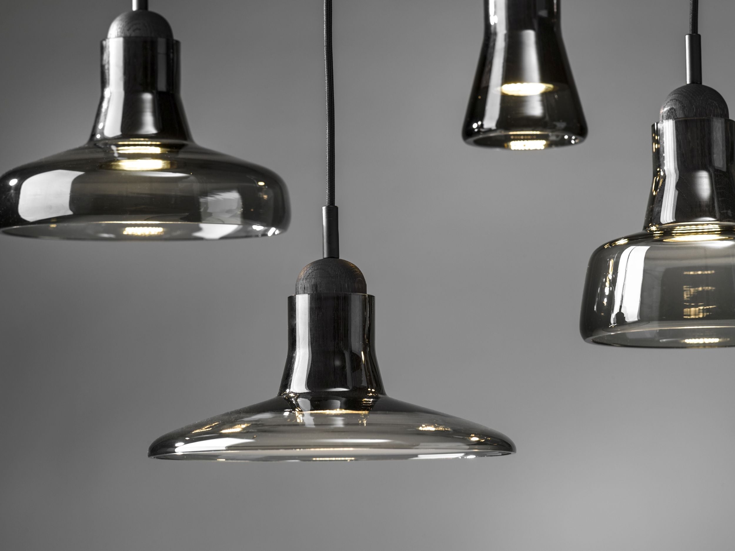 Shadows hanging lamp - set ring shiny glass
