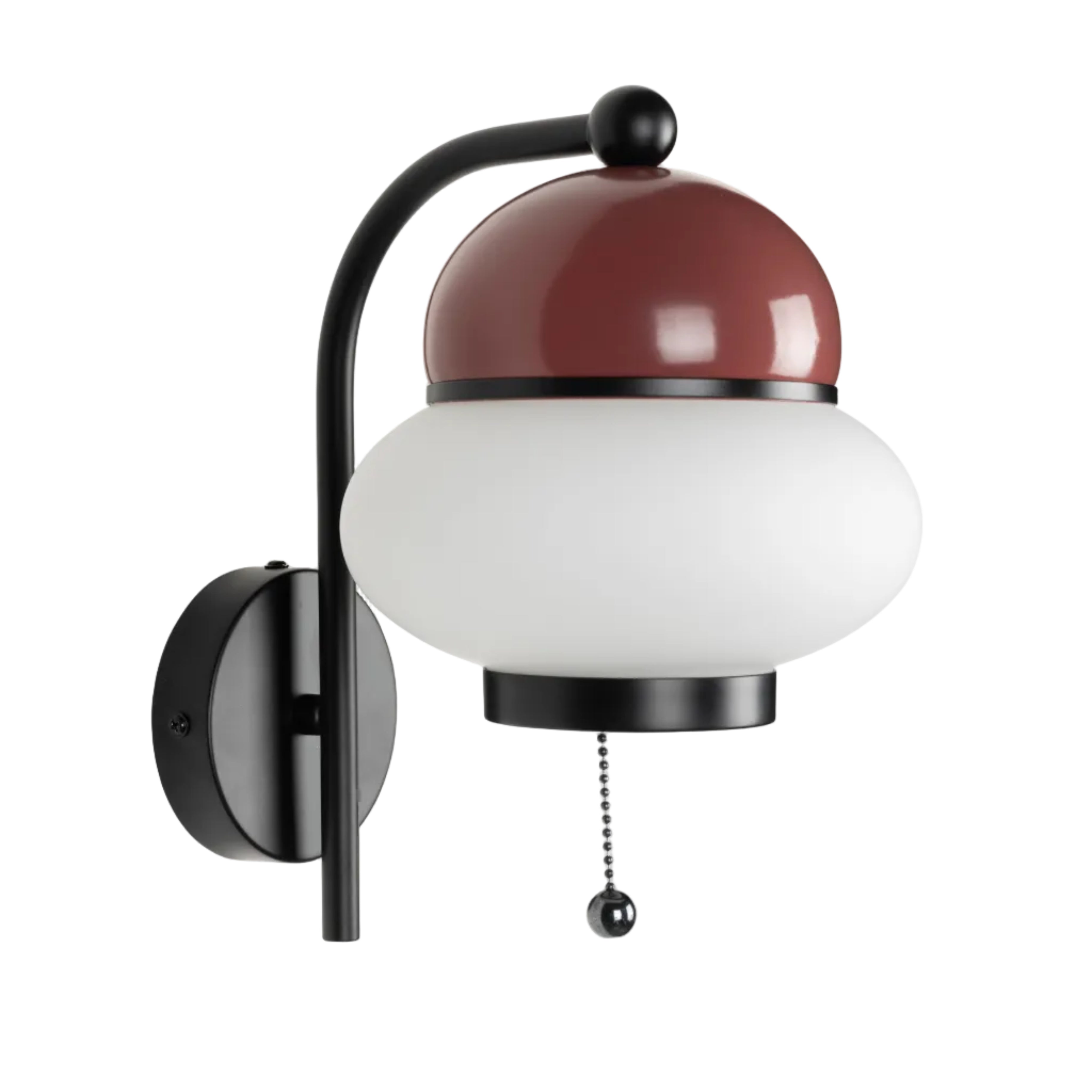 BUMBLE wall lamp in burgundy with black finish