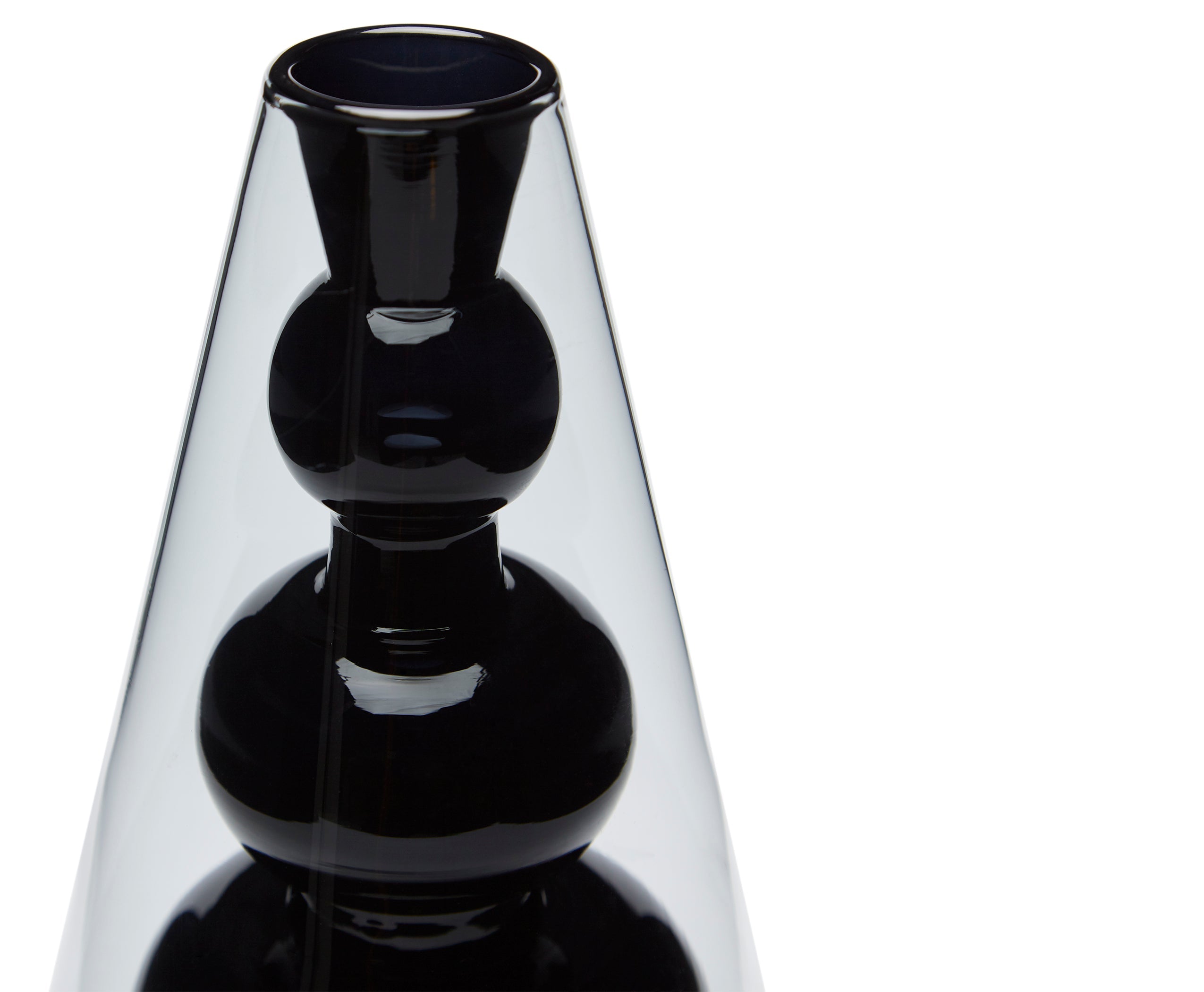 Vase bump conone black glass