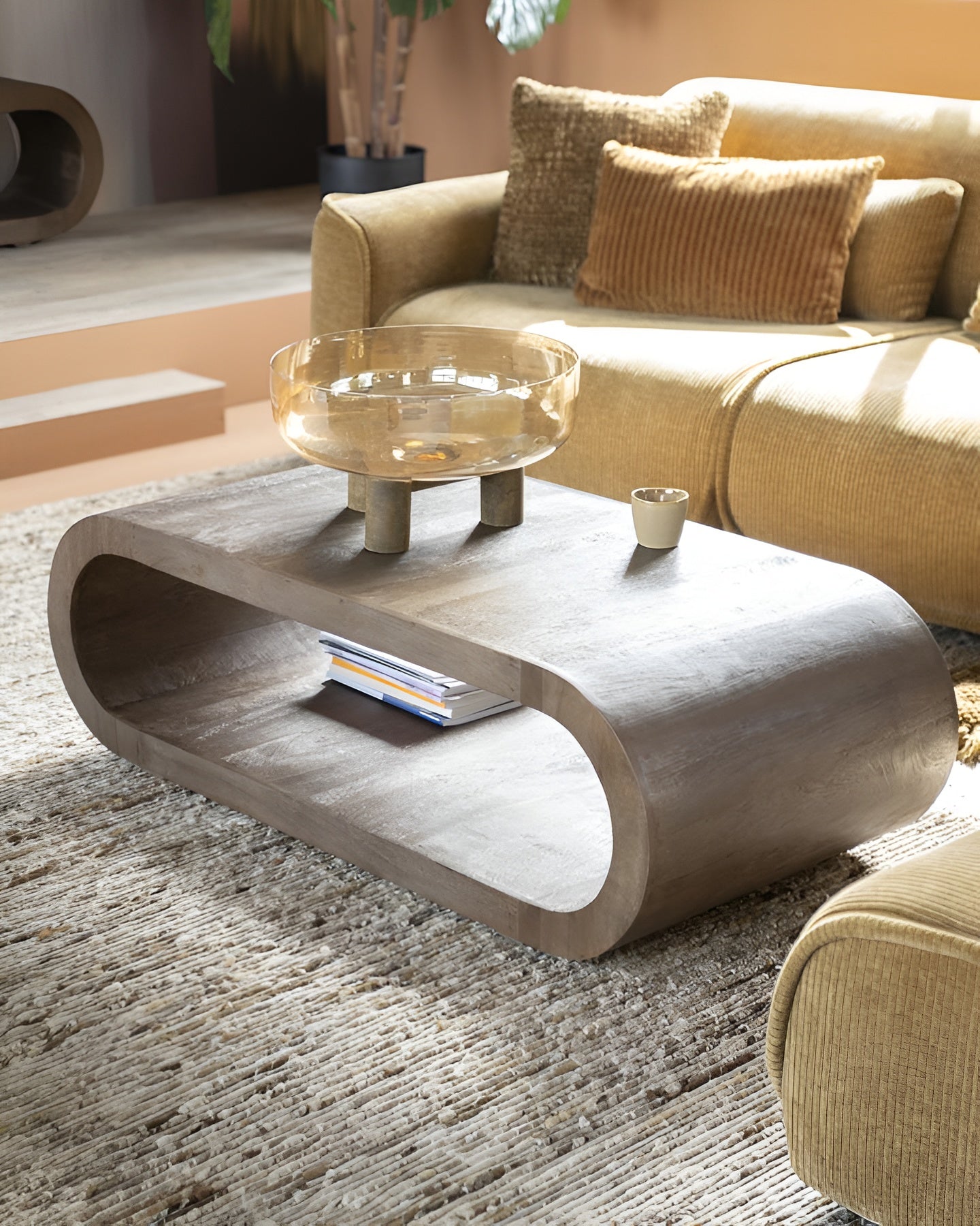 ELORA coffee table dark brown mango wood