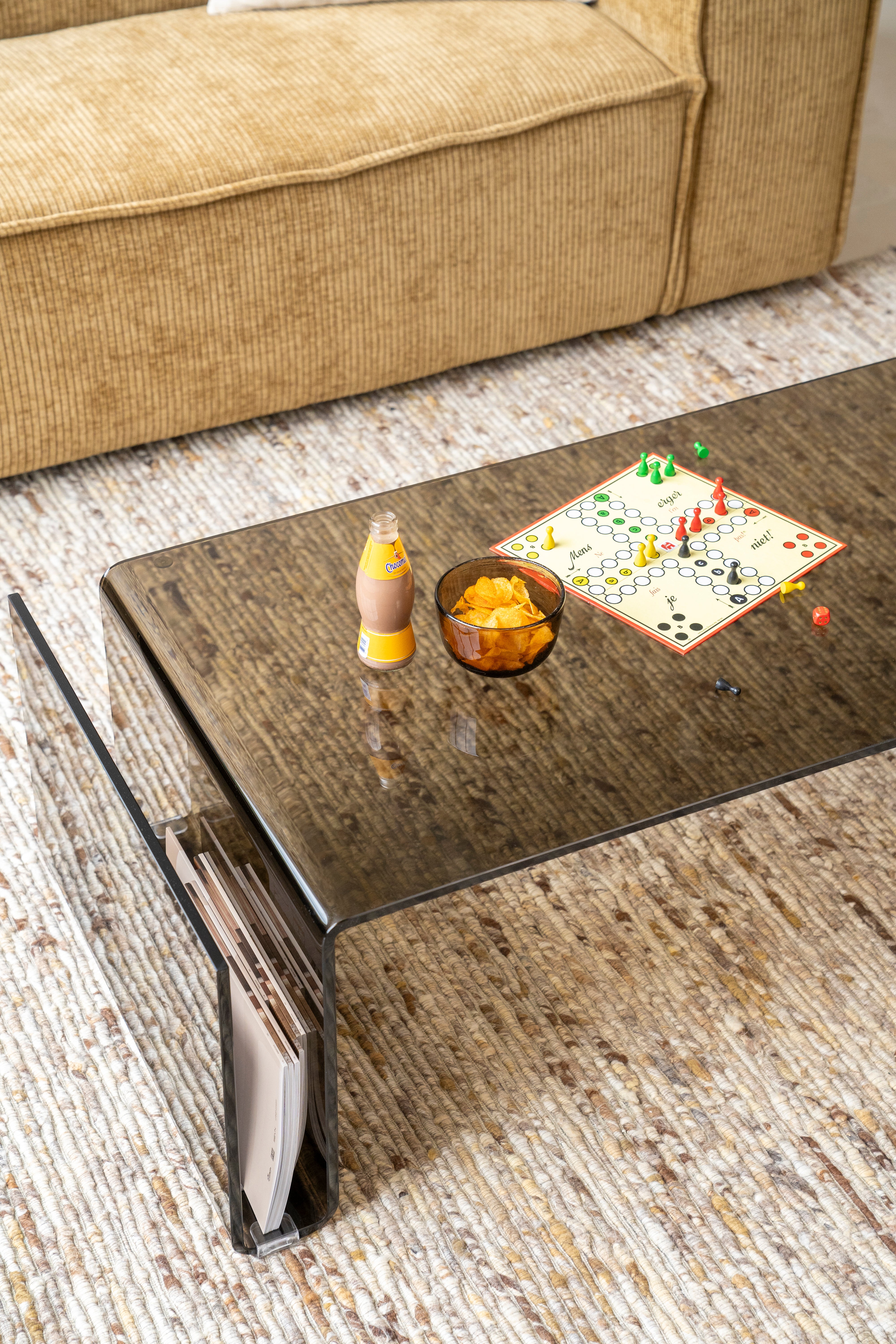 SHADOW coffee table brown glass