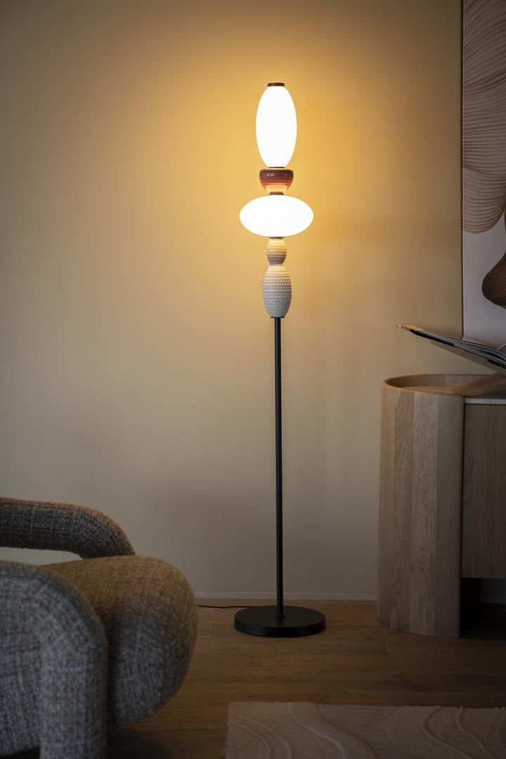 Stehlampe GARCA cremefarbene Keramik