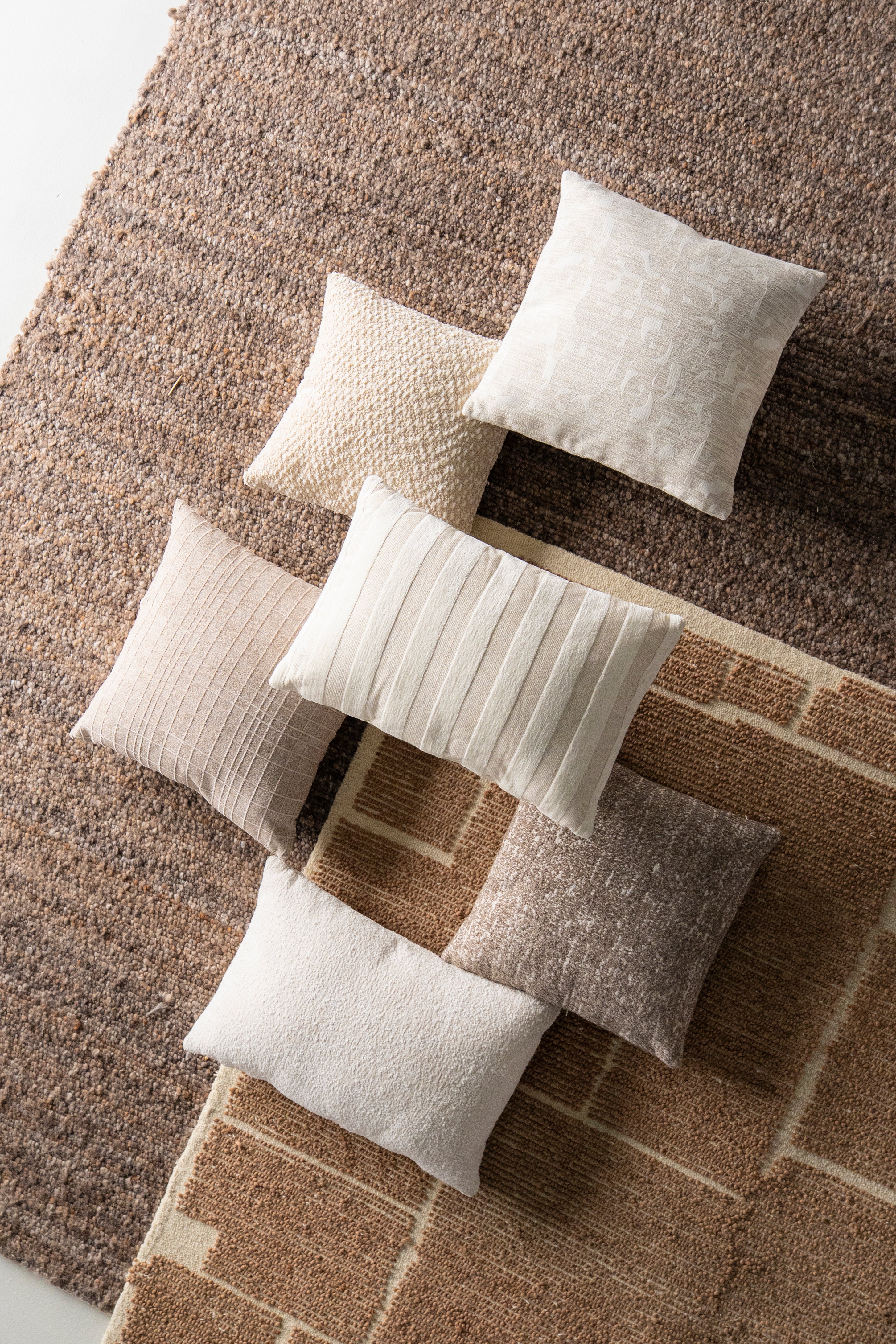 RAYA Cushion in Beige Stripes