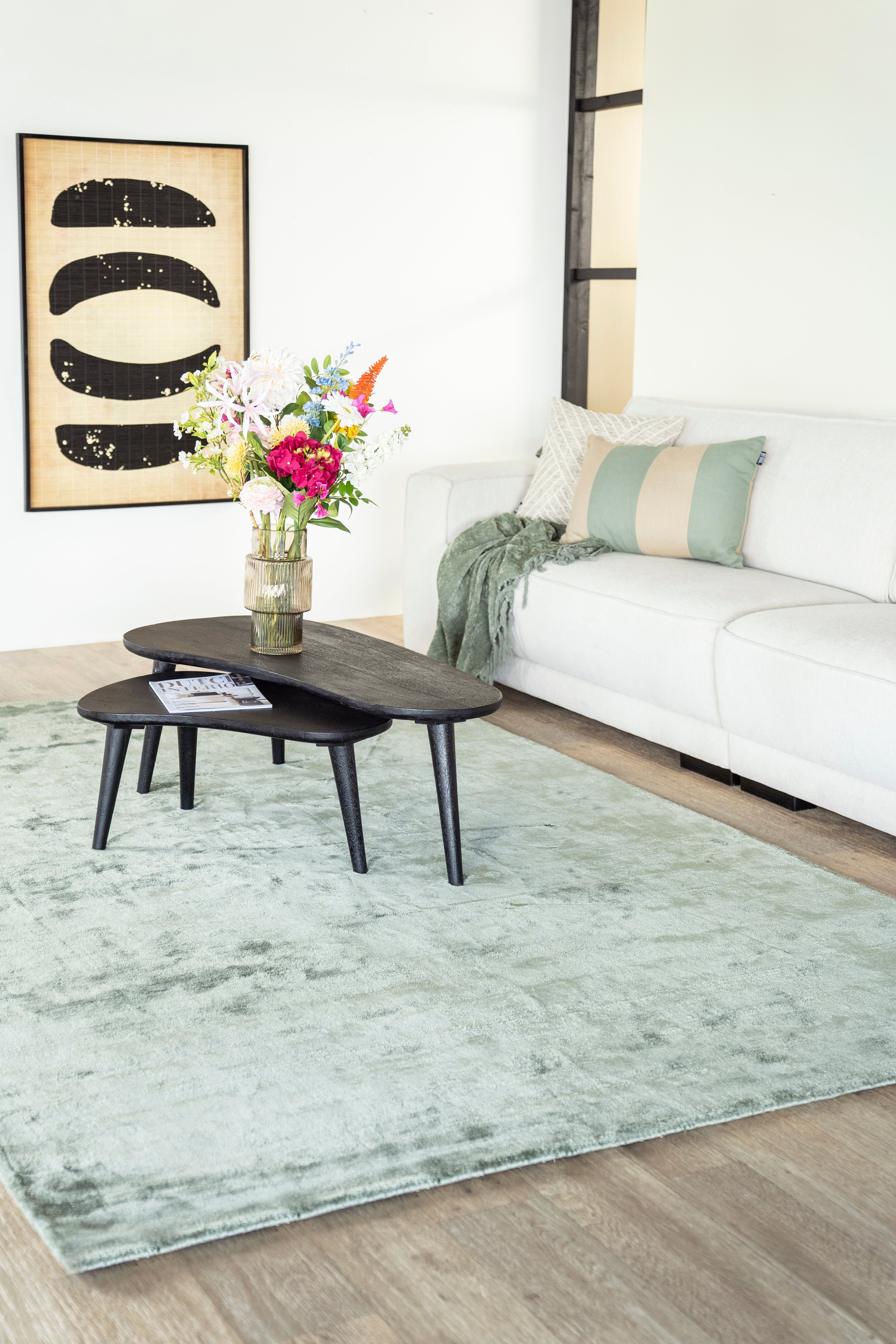 GUUS Coffee Table Set Black Mango Wood