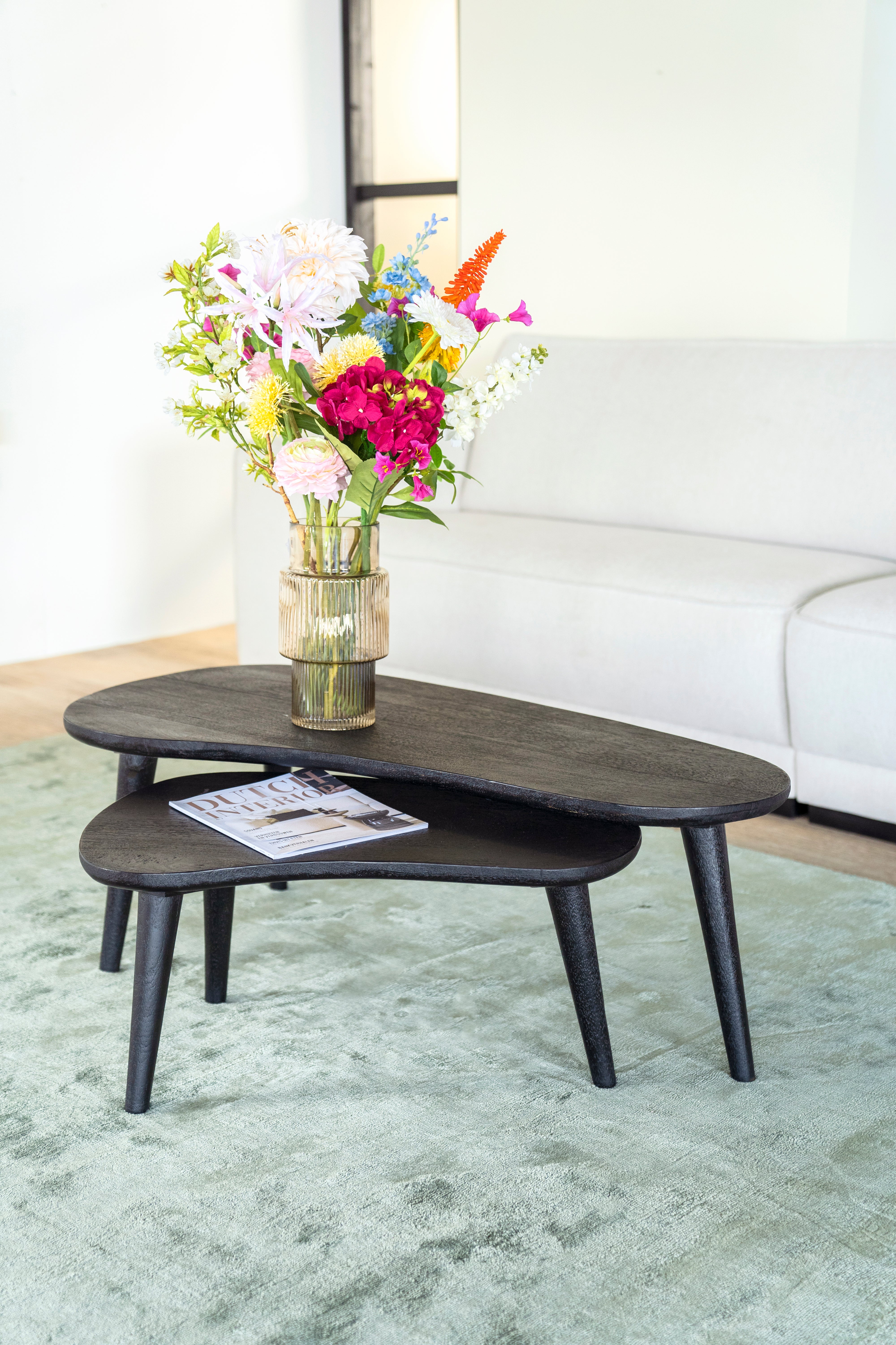 GUUS Coffee Table Set Black Mango Wood