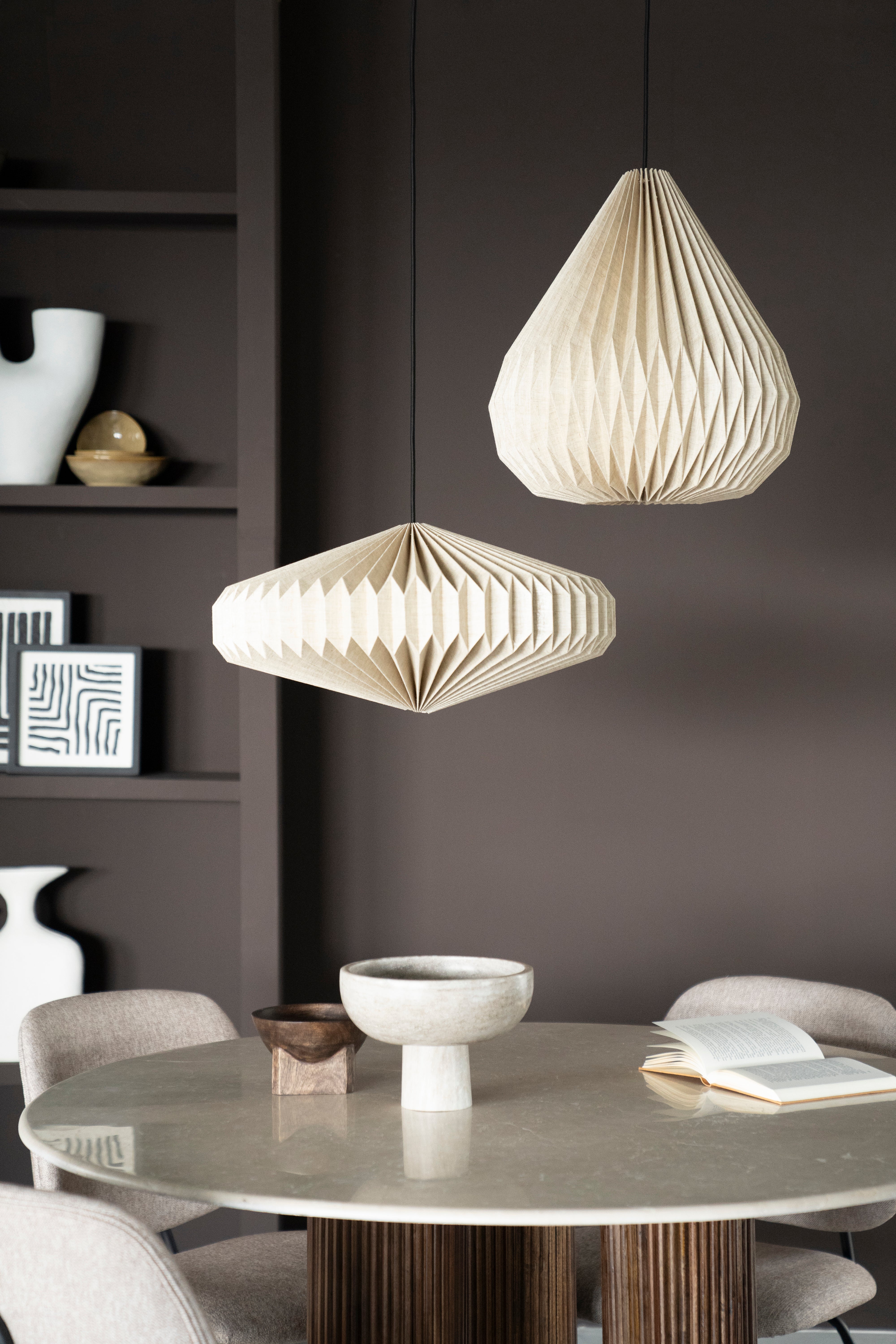 ZUKI Pendant Lamp in Paper and Linen