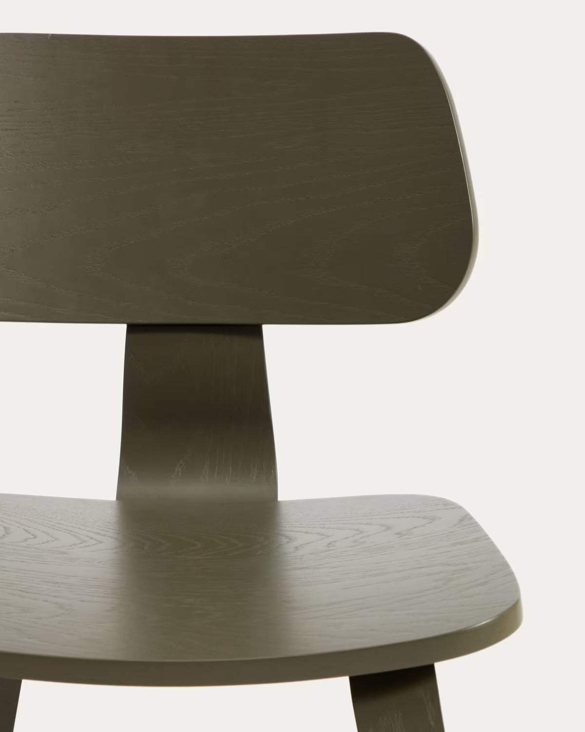 GENA Chair in Dark Green with Oak Veneer