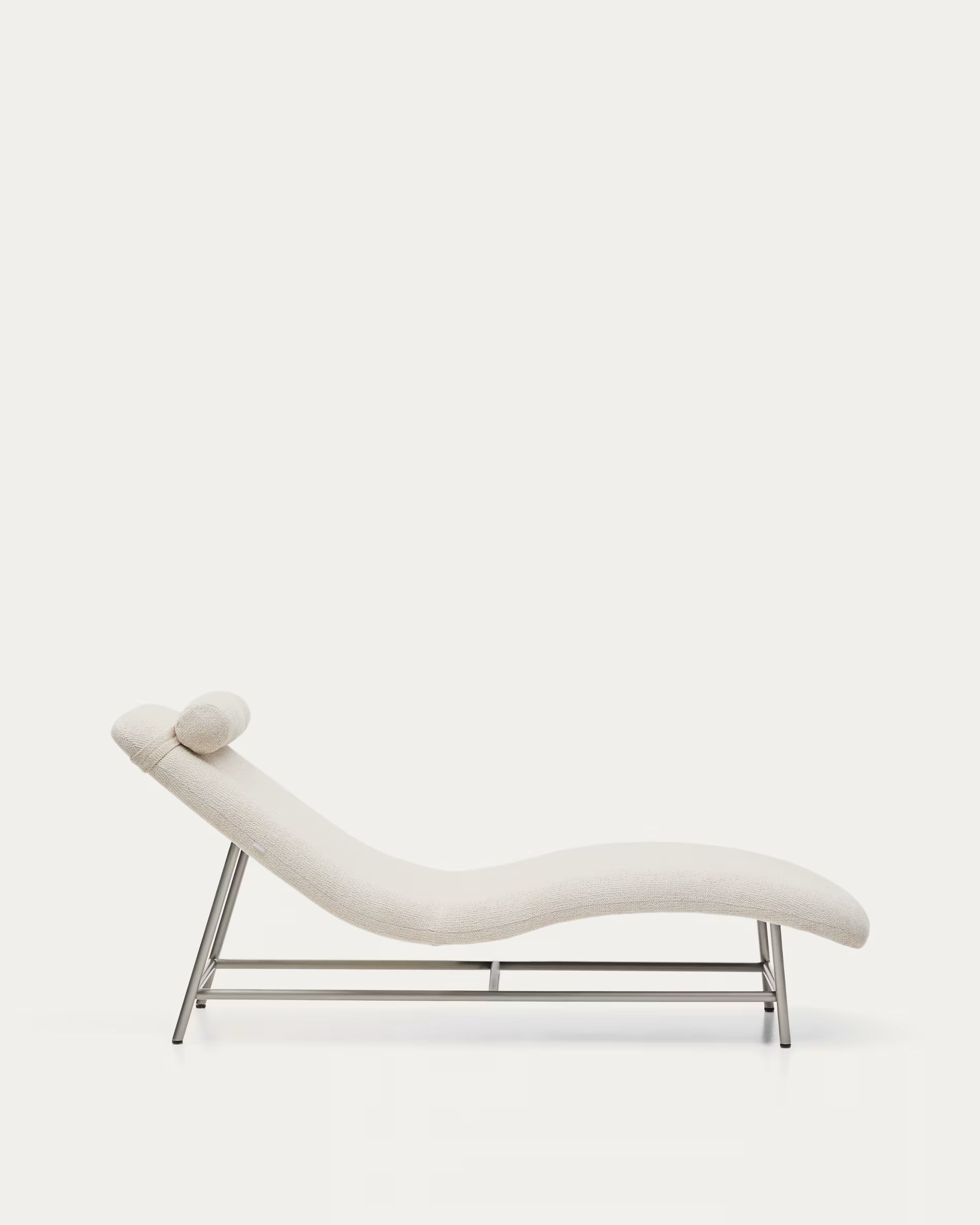 Szezlong OSLA beige mit silbernem Gestell