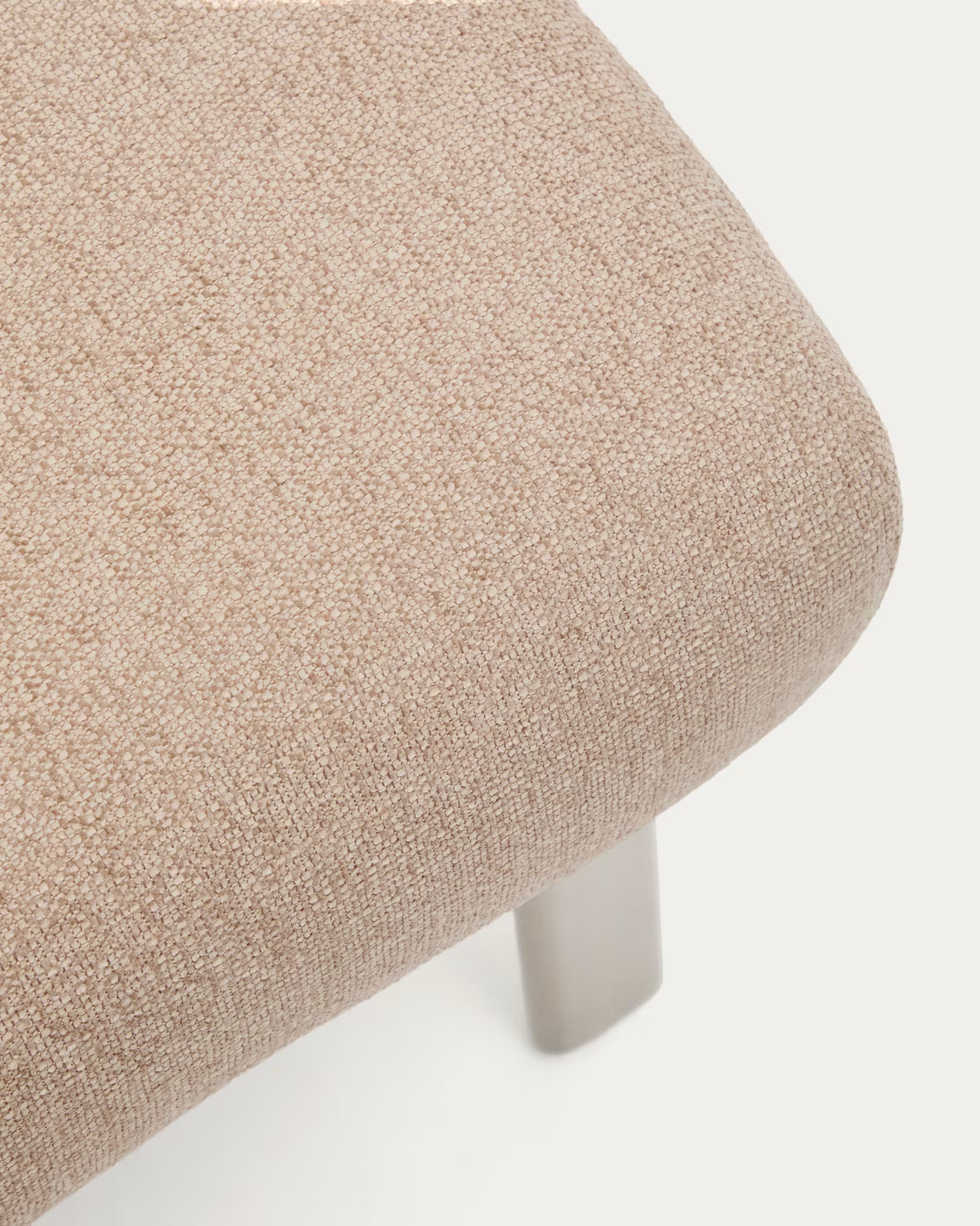 AMSEN footstool in light brown with a steel base