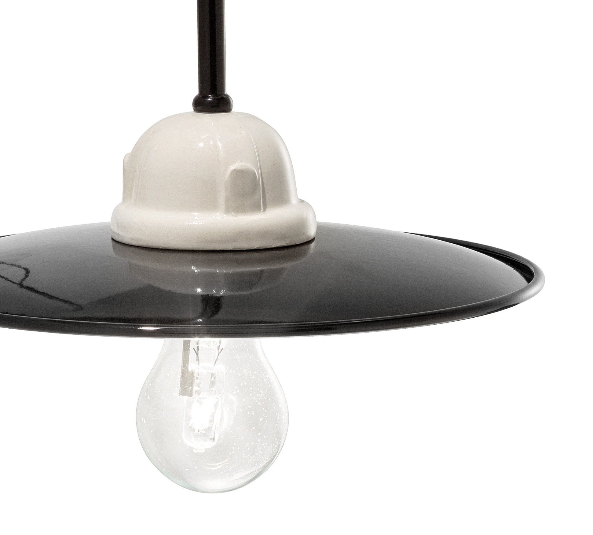 B&amp;W Keramik Wandlampe schwarz-weiß 