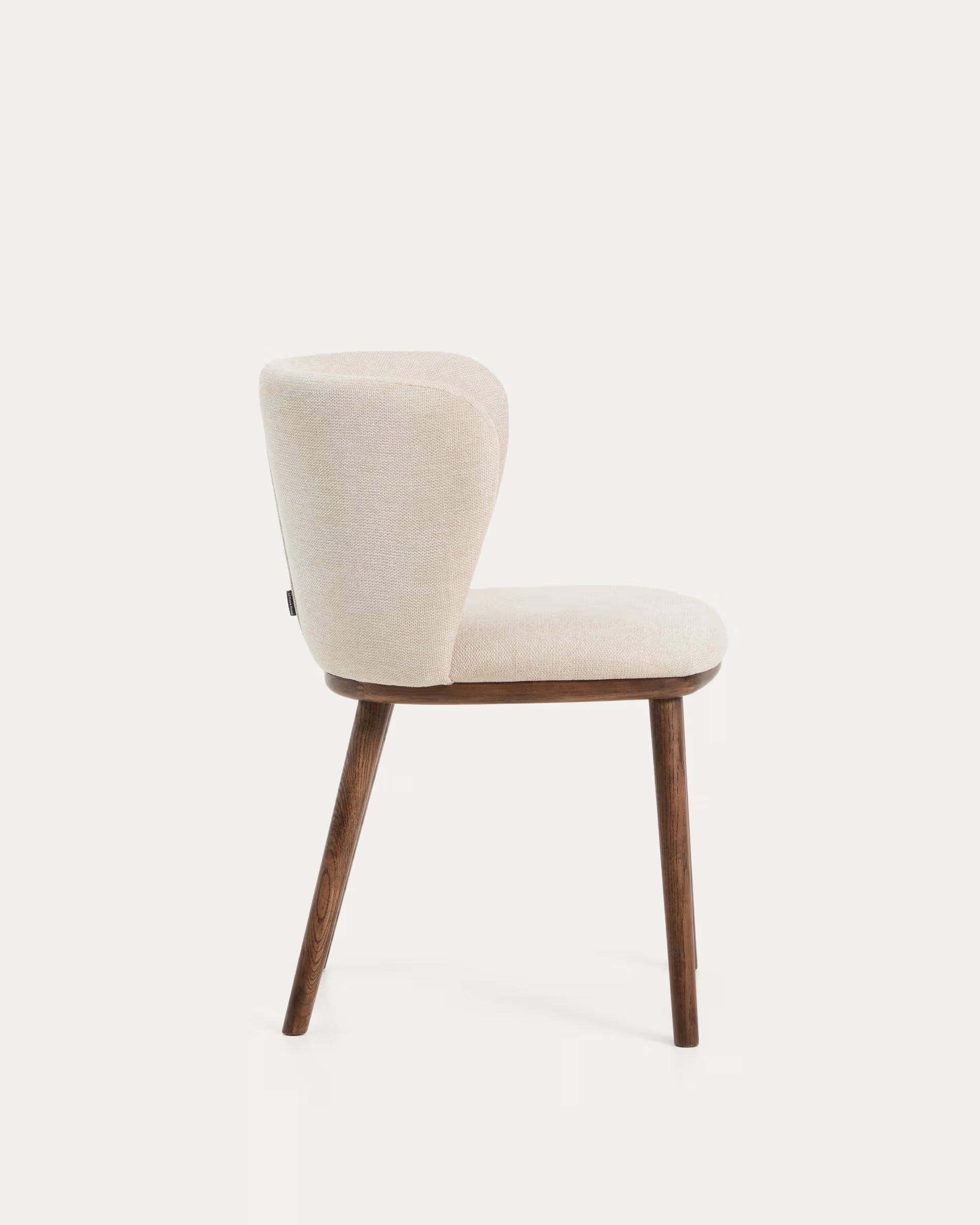 Ciselia Chair in Beige Chenille with Dark Ash Base