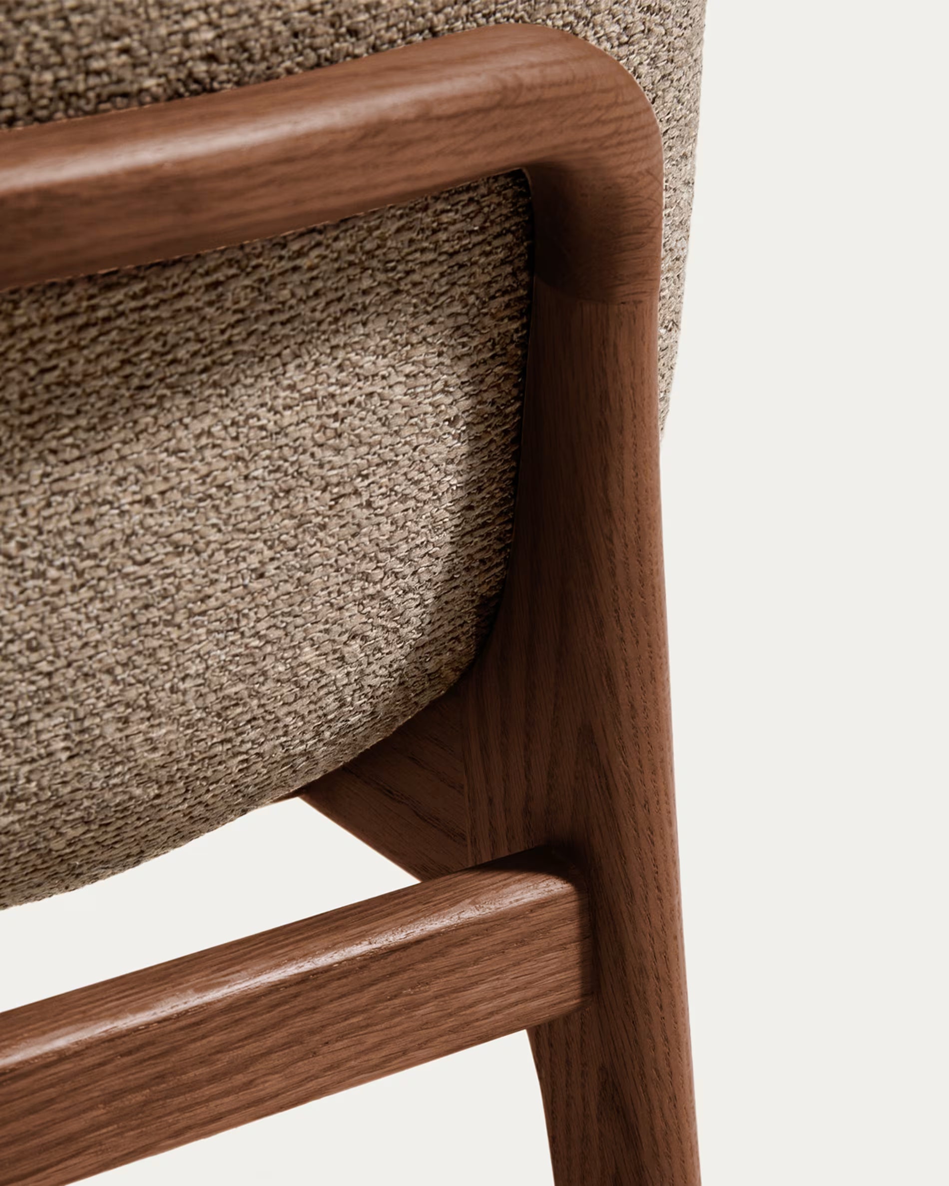 ELNOR chair in brown chenille with an oak base