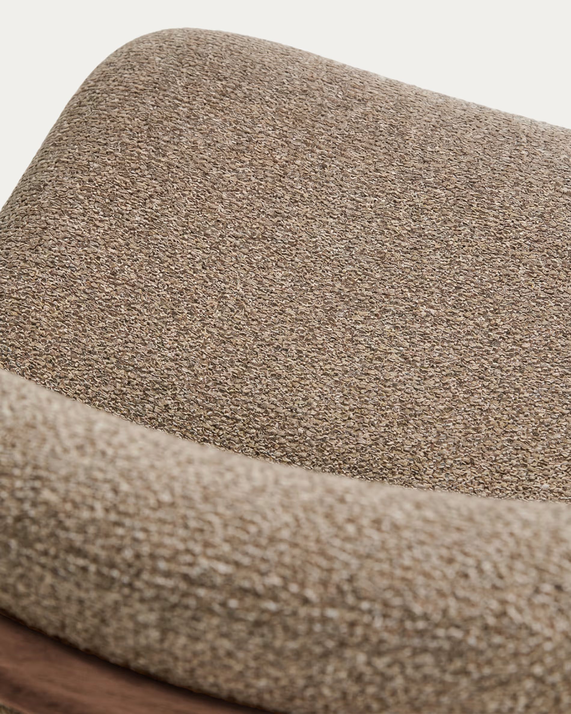ELNOR chair in brown chenille with an oak base