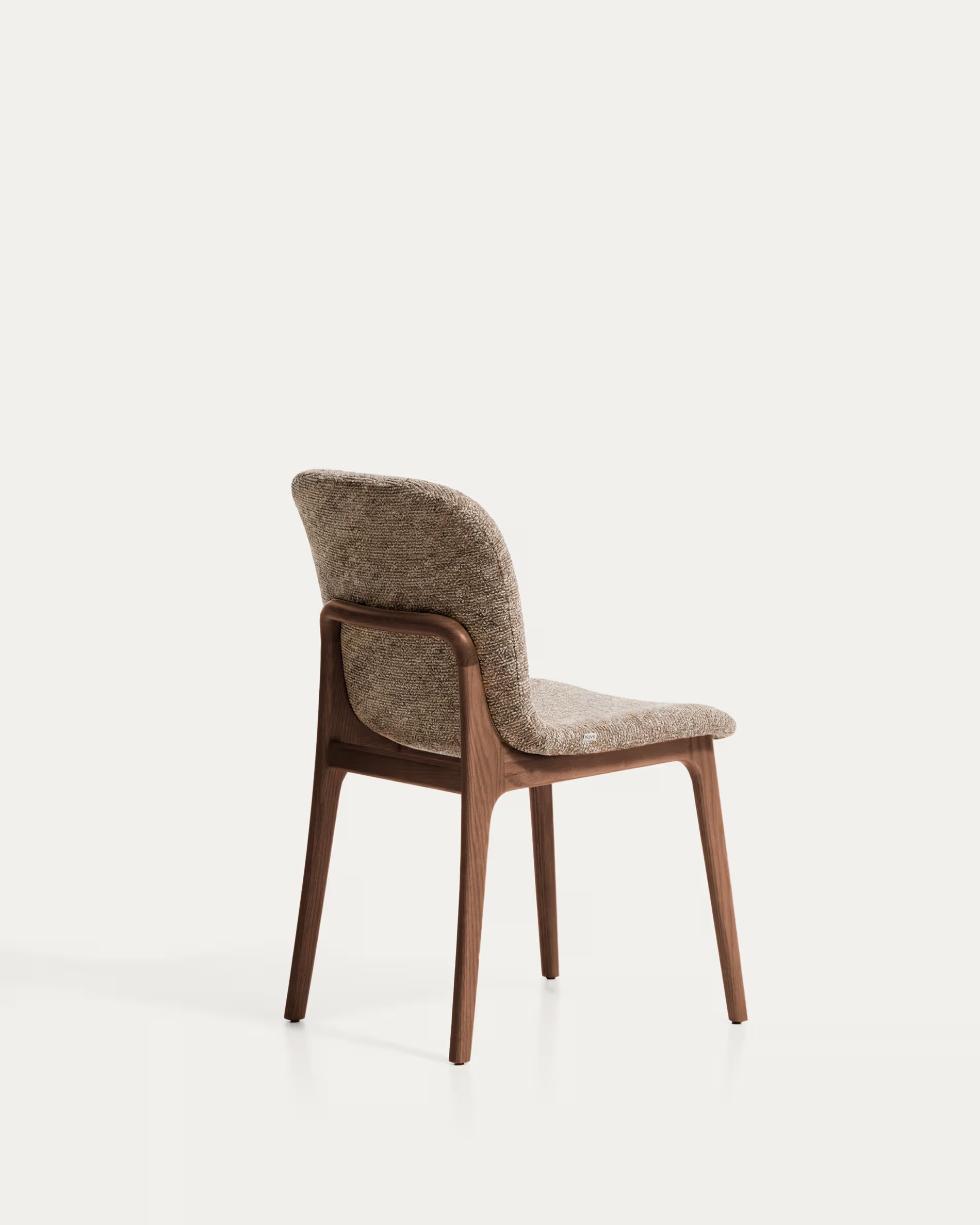 ELNOR chair in brown chenille with an oak base