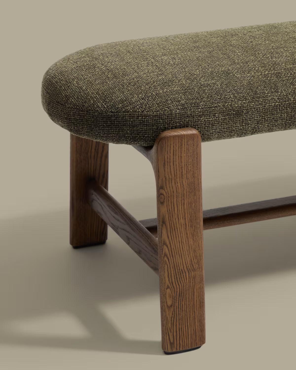 GRANITE bench in green chenille