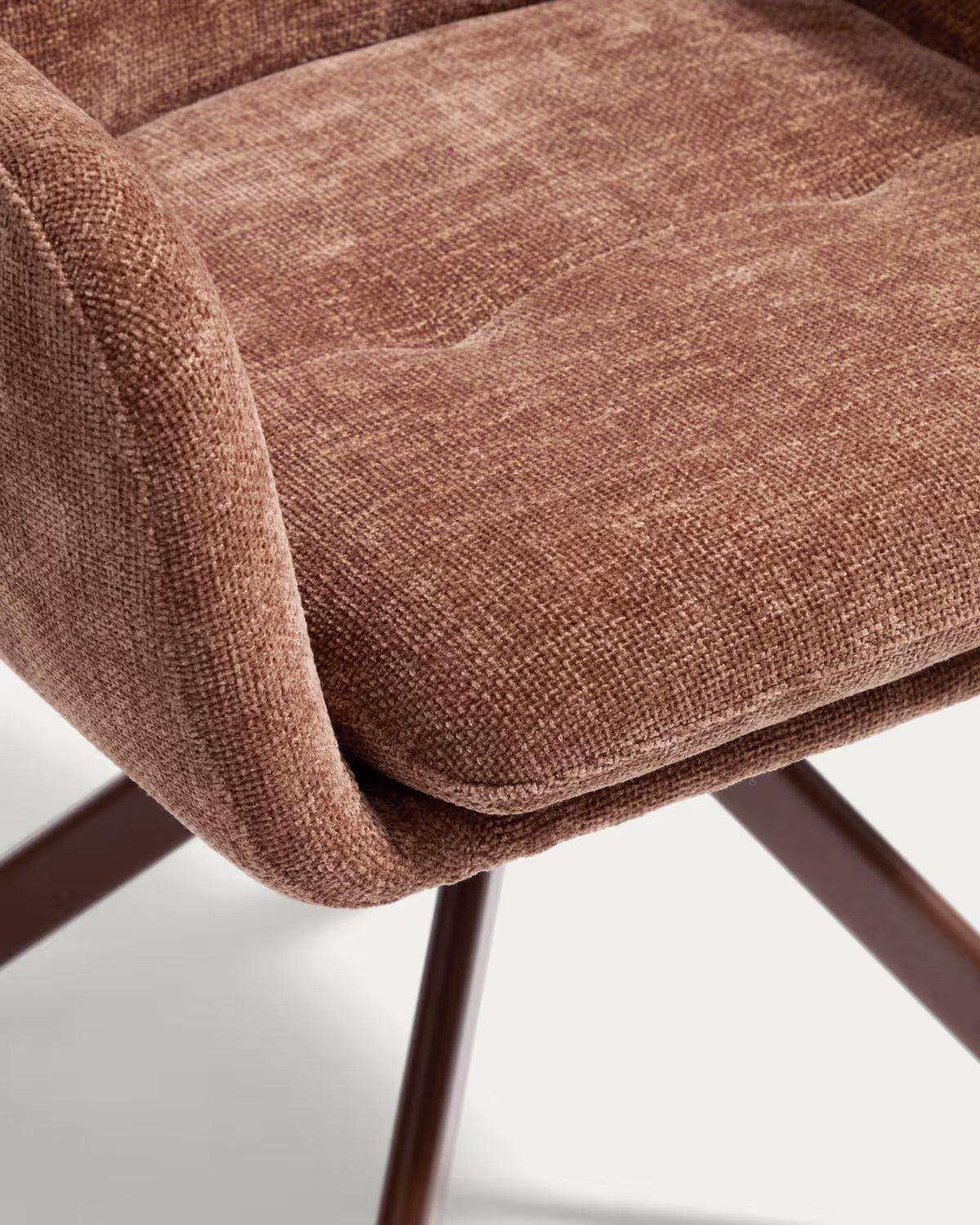 LEXA swivel chair in brown chenille