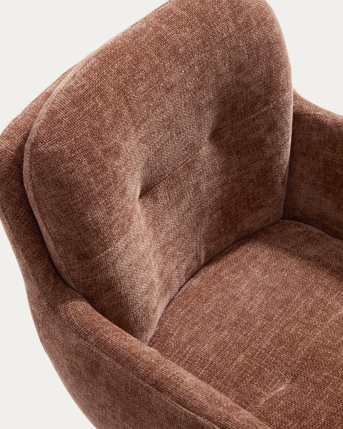 LEXA swivel chair in brown chenille