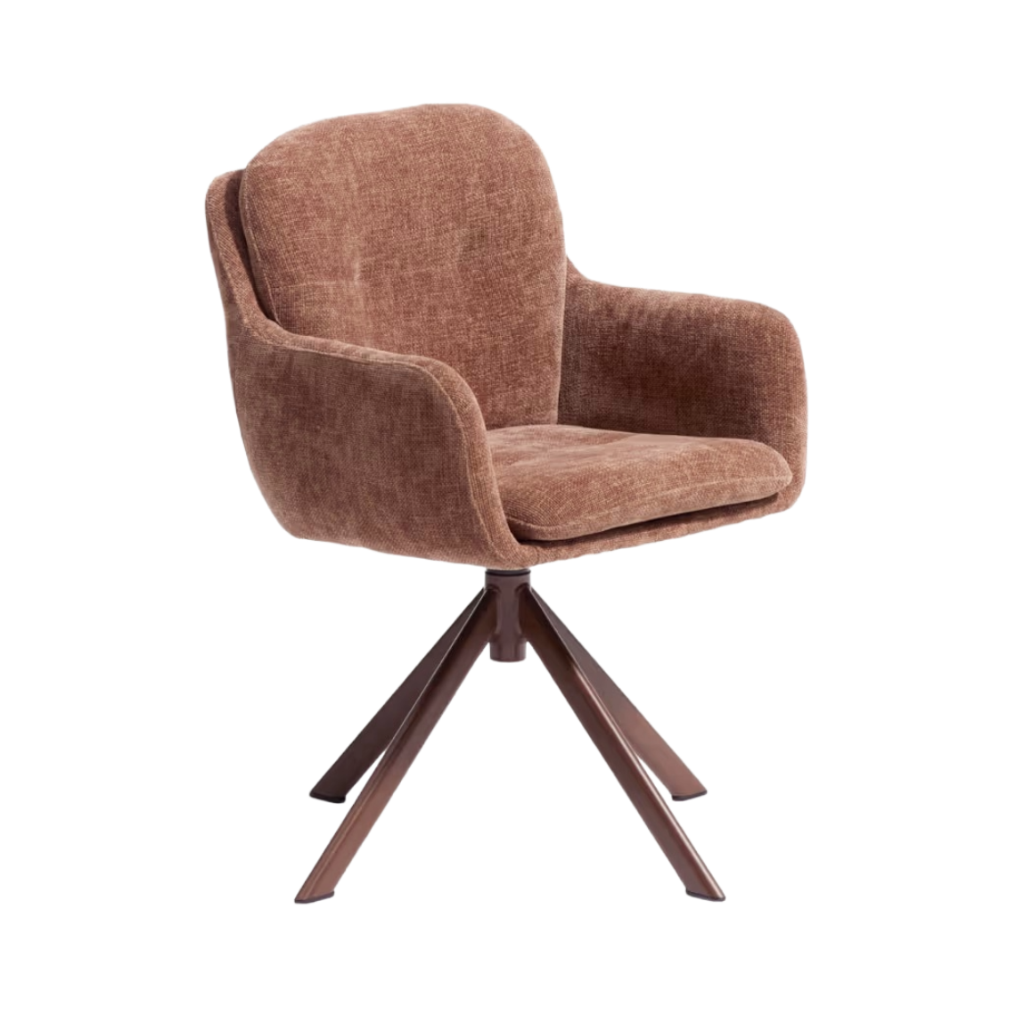 LEXA swivel chair in brown chenille