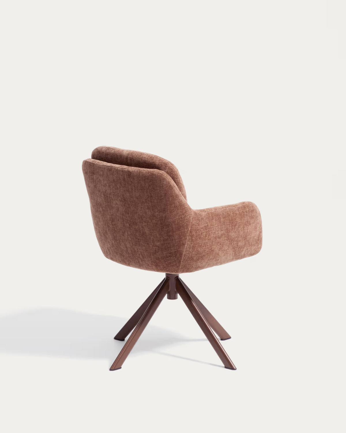 LEXA swivel chair in brown chenille