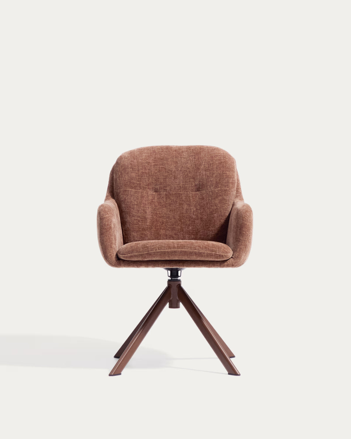 LEXA swivel chair in brown chenille