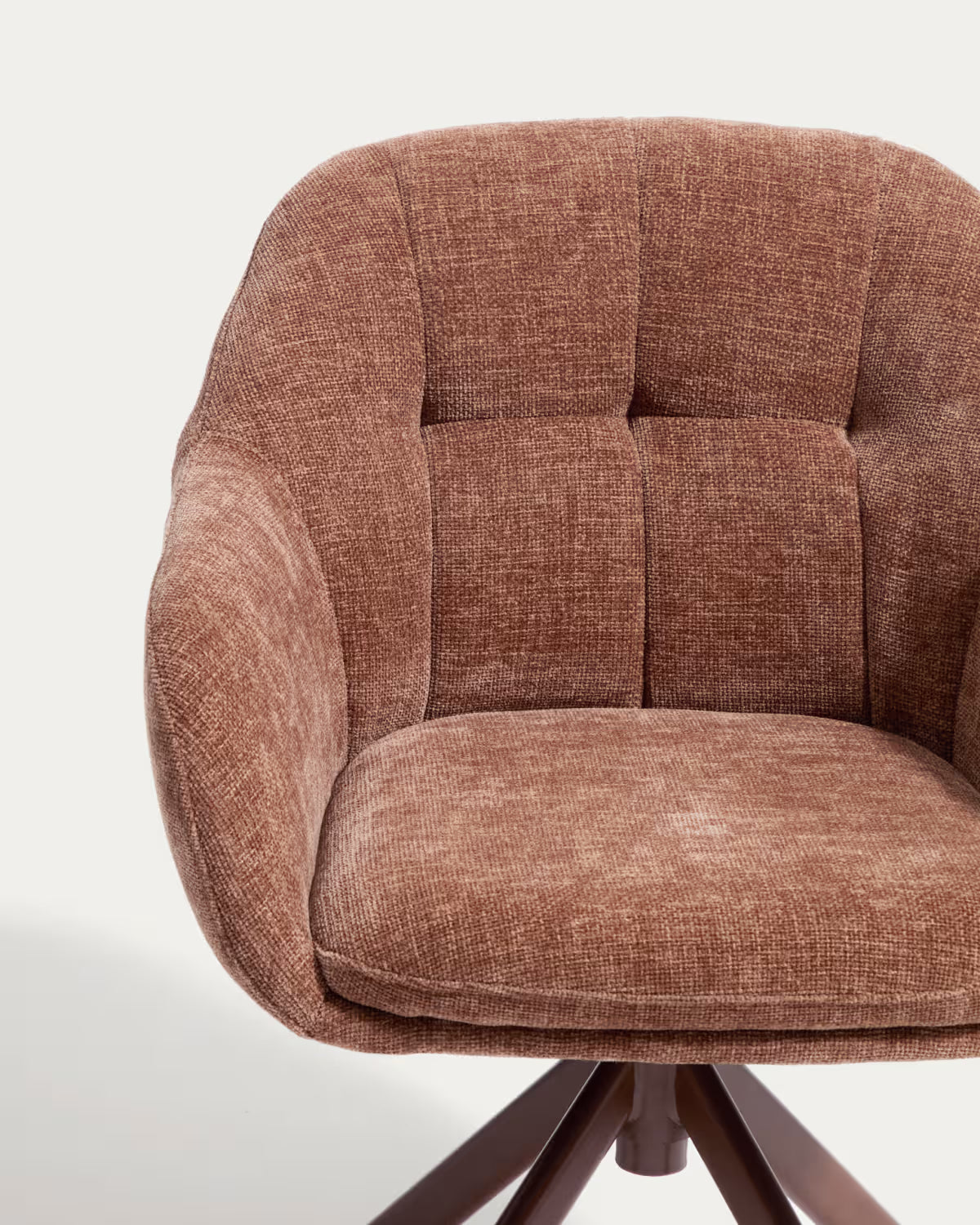 DORINA Brown Chenille Swivel Chair