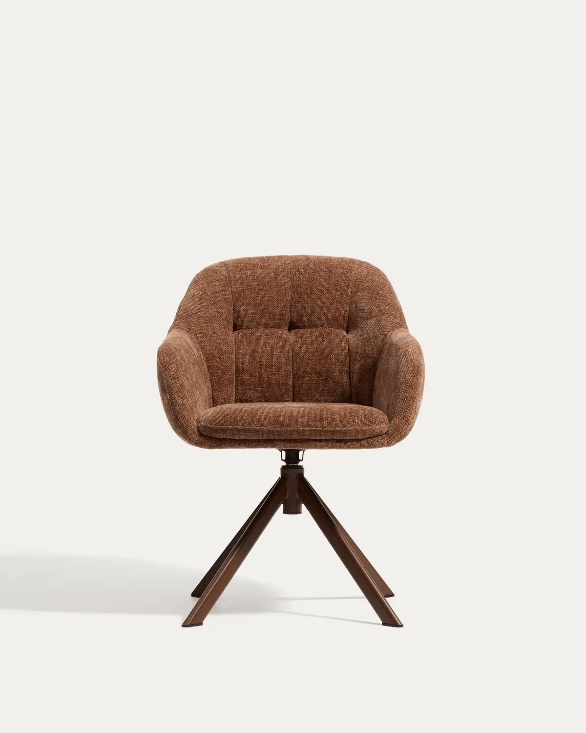 DORINA Brown Chenille Swivel Chair