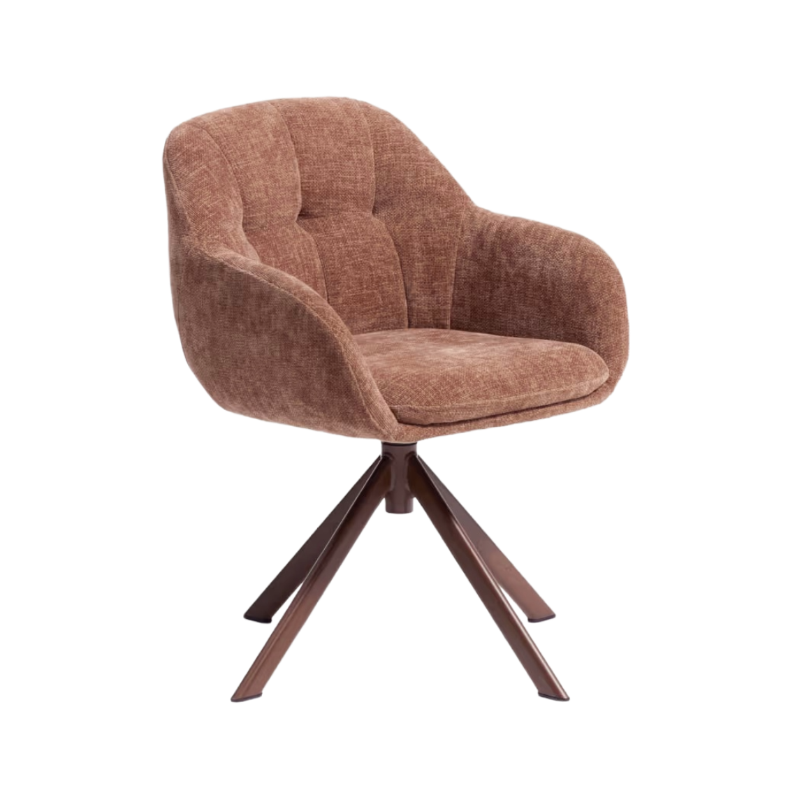 DORINA Brown Chenille Swivel Chair