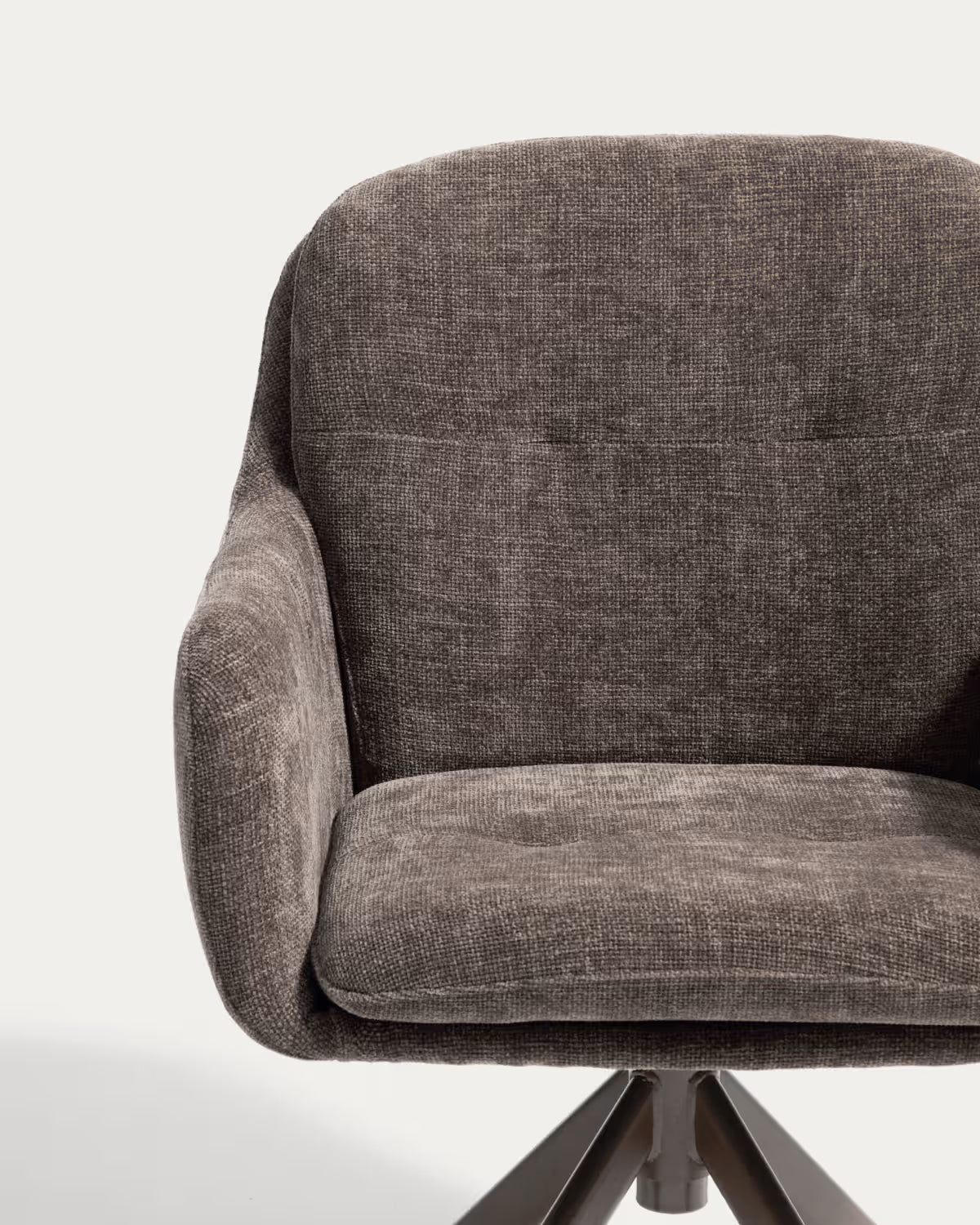 LEXA swivel chair in brown chenille