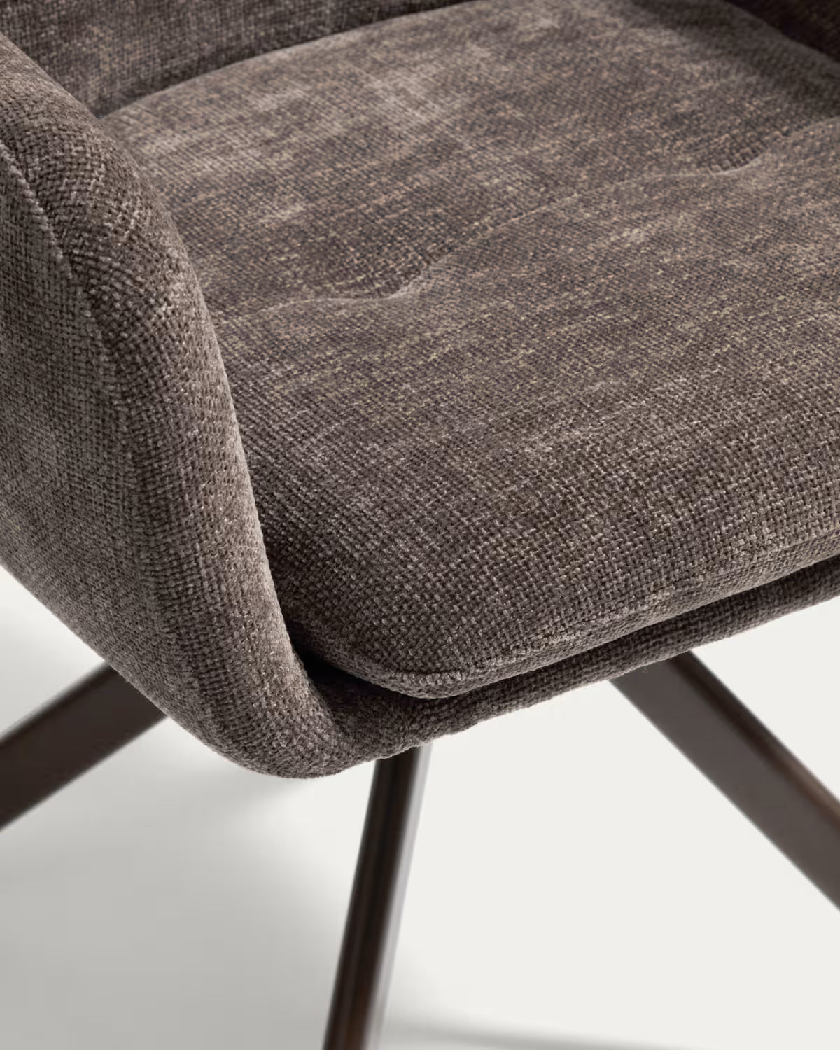 LEXA swivel chair in brown chenille