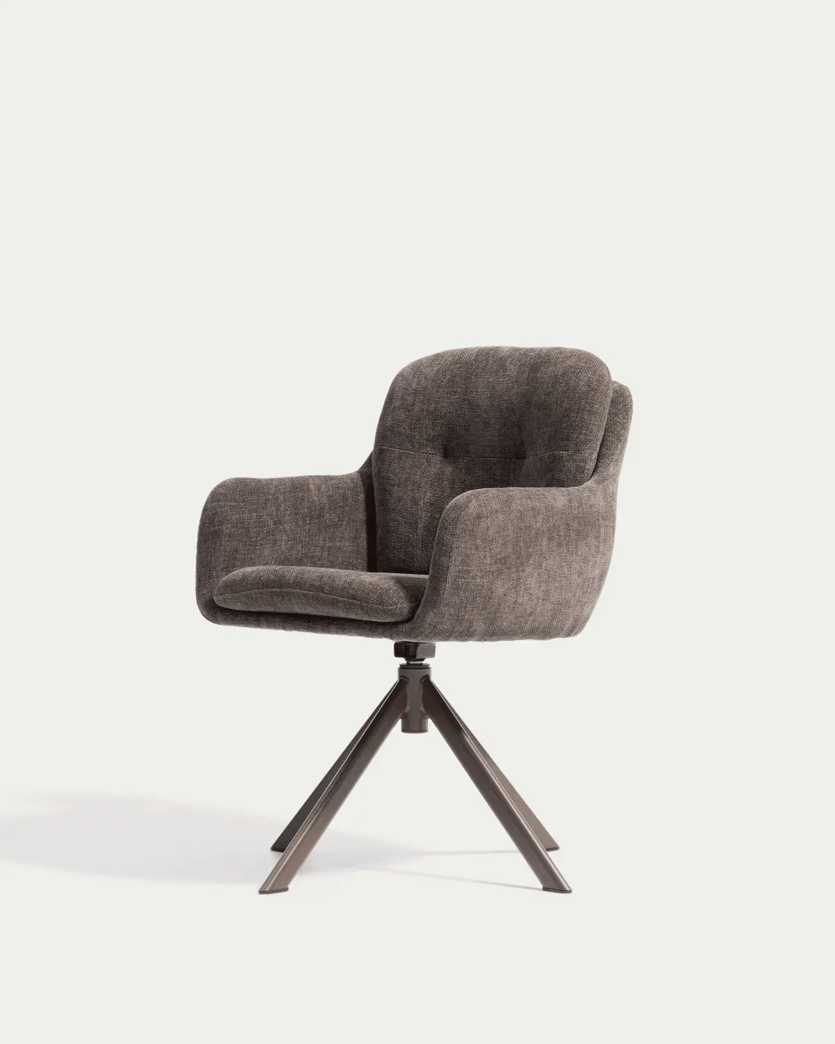 LEXA swivel chair in brown chenille