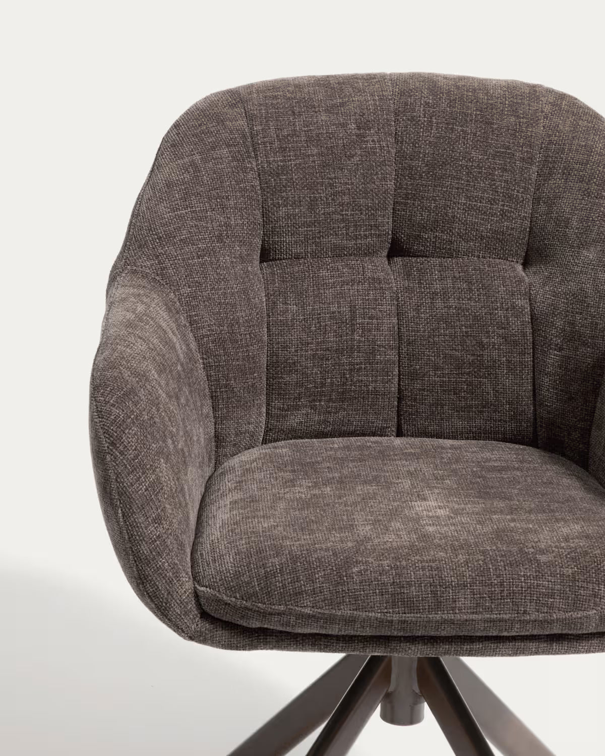 DORINA Brown Chenille Swivel Chair