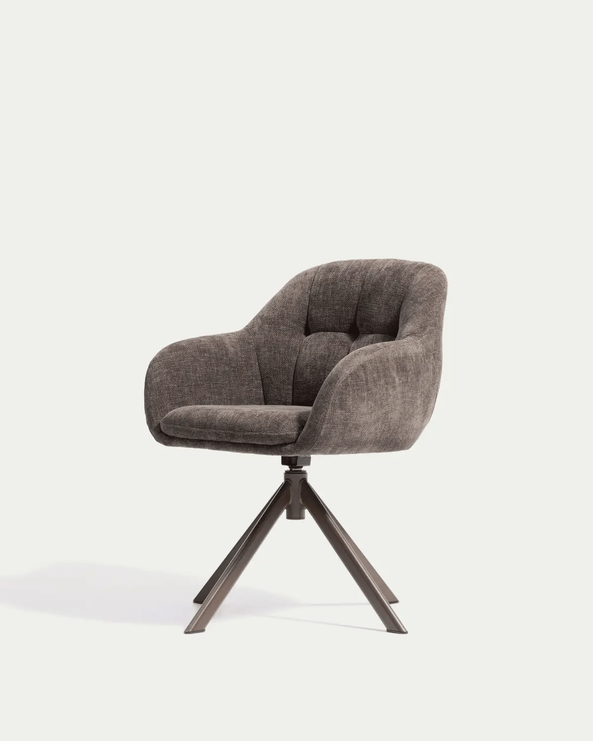 DORINA Brown Chenille Swivel Chair