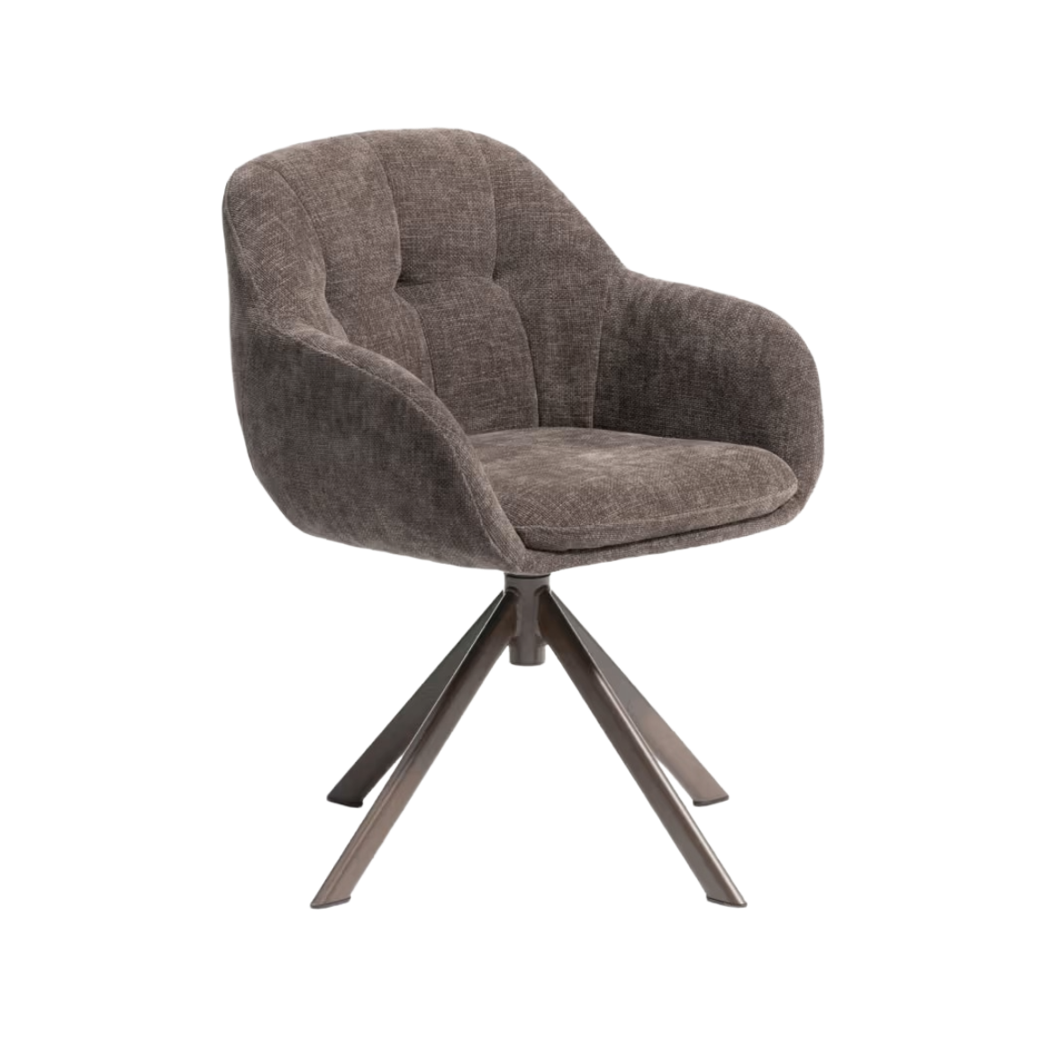 DORINA Brown Chenille Swivel Chair