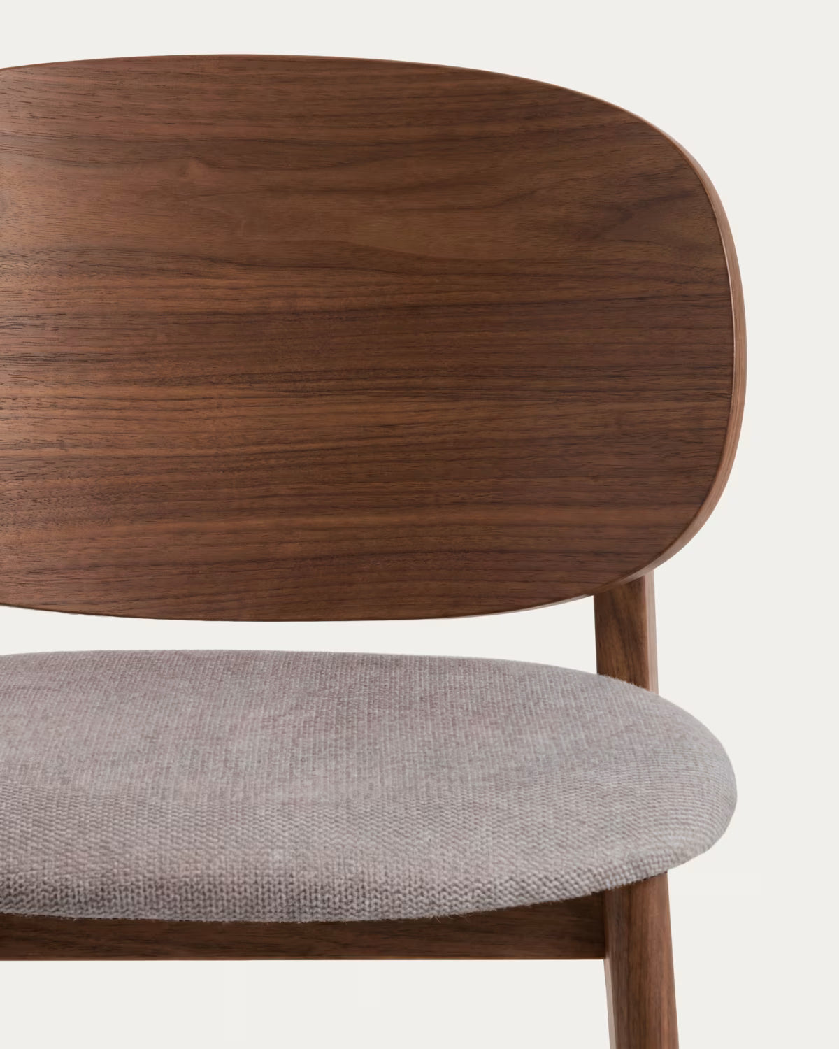 LUDARA Chair in brown chenille with a dark oak veneered base.