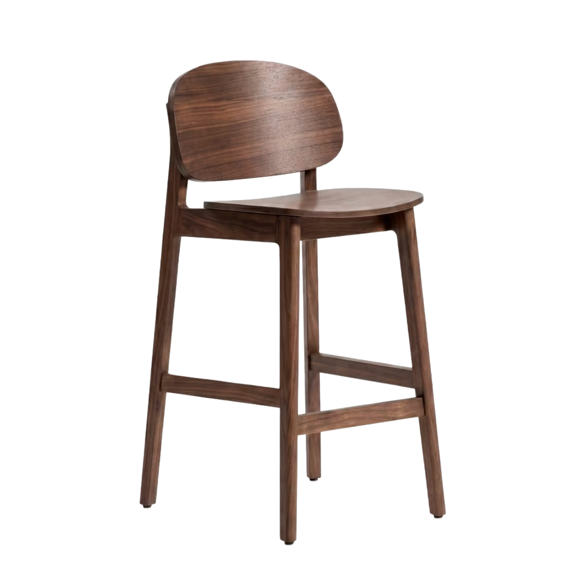 LUDARA Bar Stool in Dark Oak Veneer