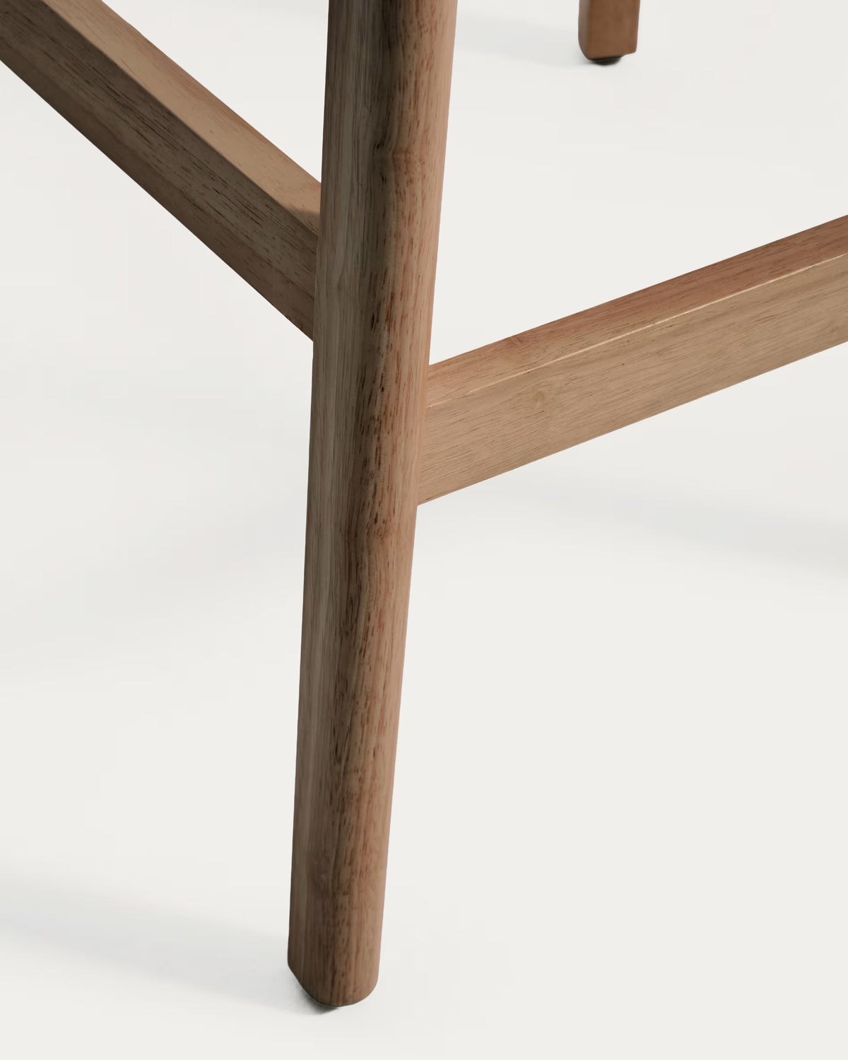 LUDARA Bar Stool in Brown Chenille with a Dark Veneered Oak Base
