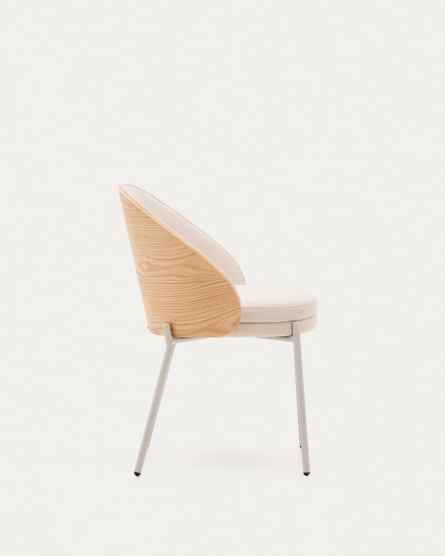 Eama beige chair szenil with ash finish