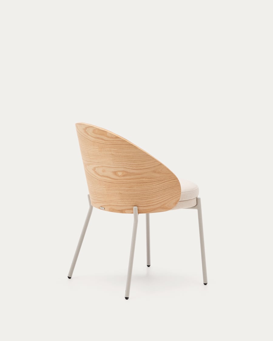 Eama beige chair szenil with ash finish