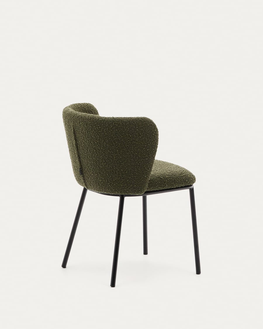 Stuhl im Stoff Boucle Ciselia Olive