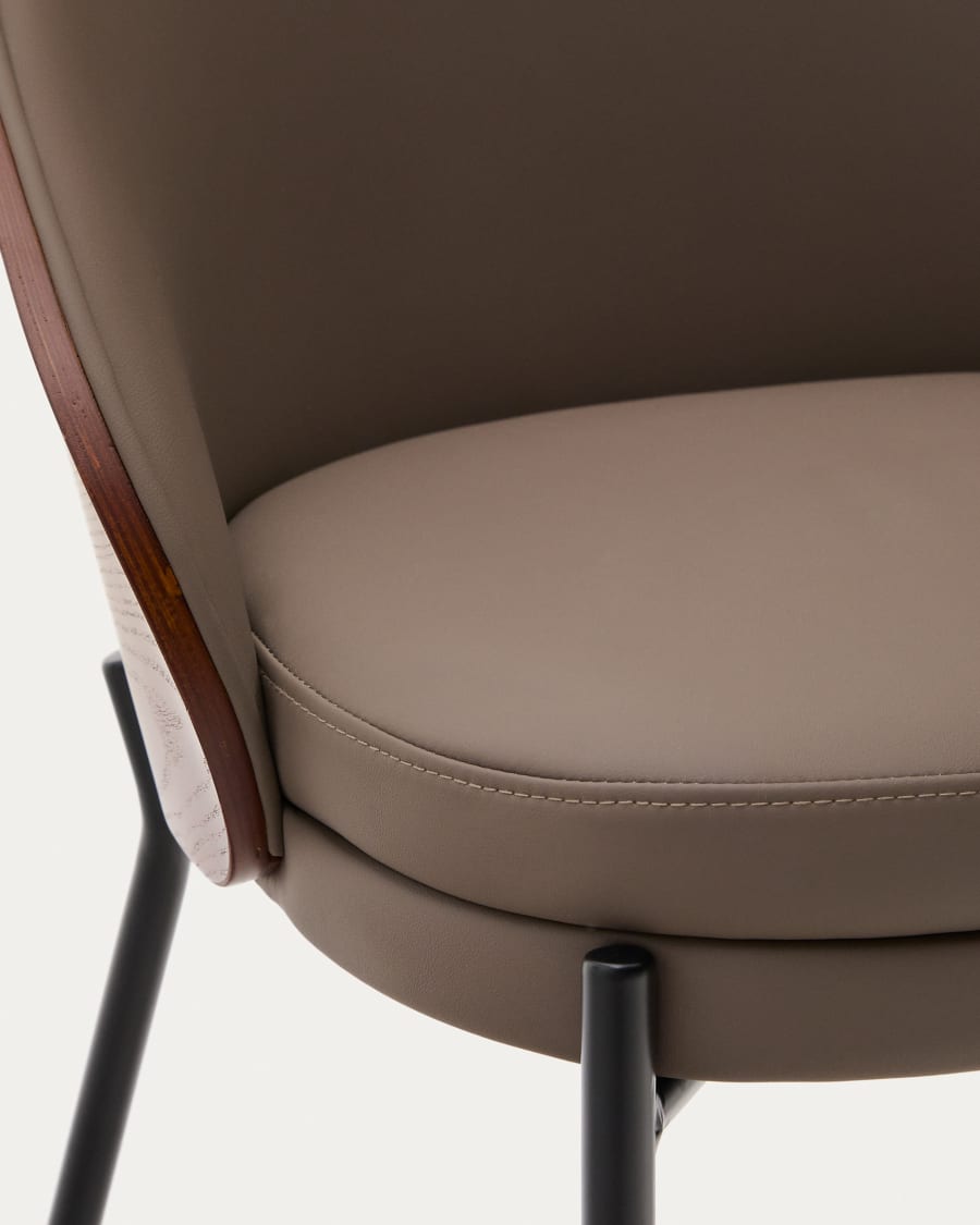 Eama brown eco -lean chair with a nut finish